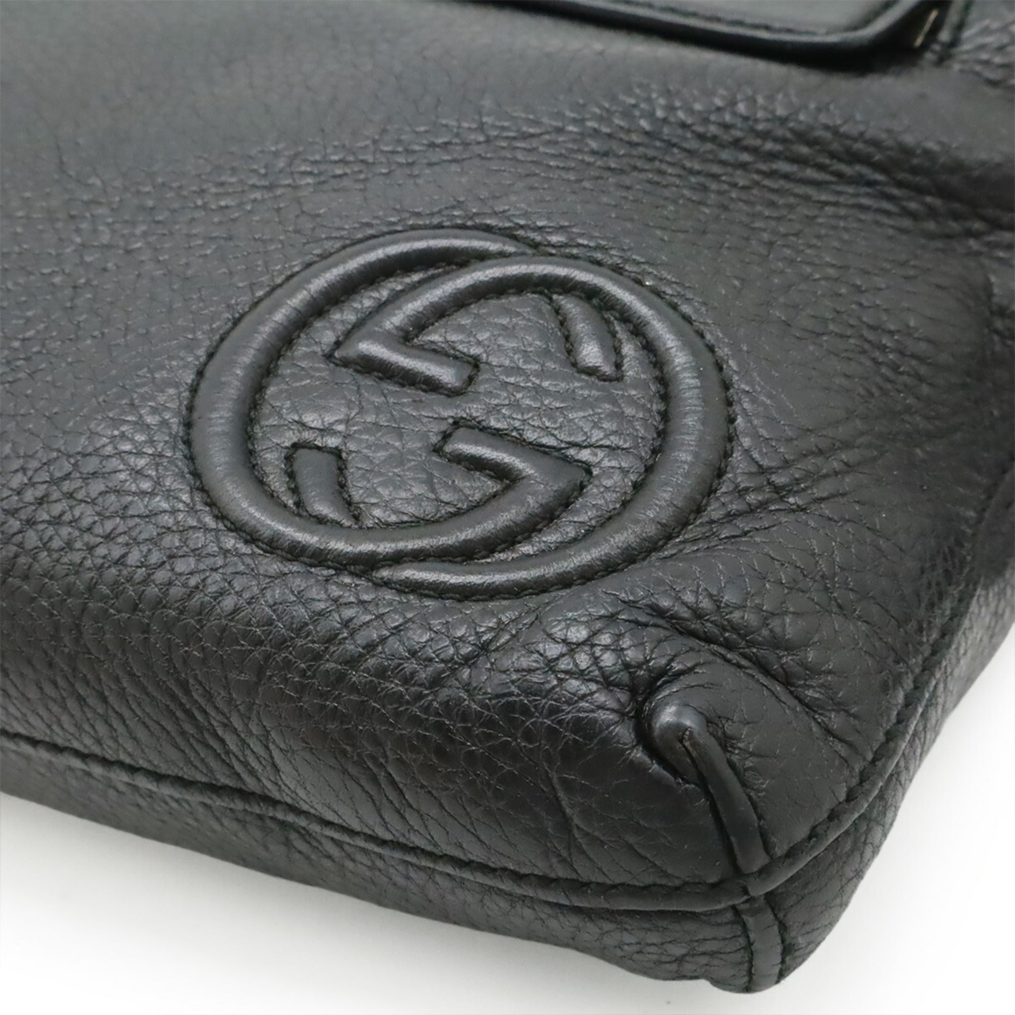 Gucci Soho Black Leather Shoulder Bag Sling Bag (Pre-Owned)
