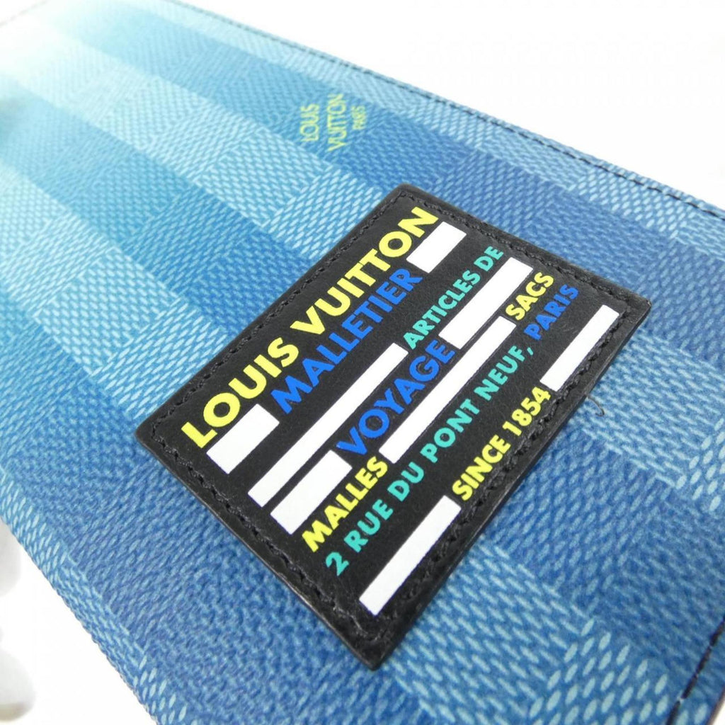 Louis Vuitton Blue Coated Canvas Long Wallet
