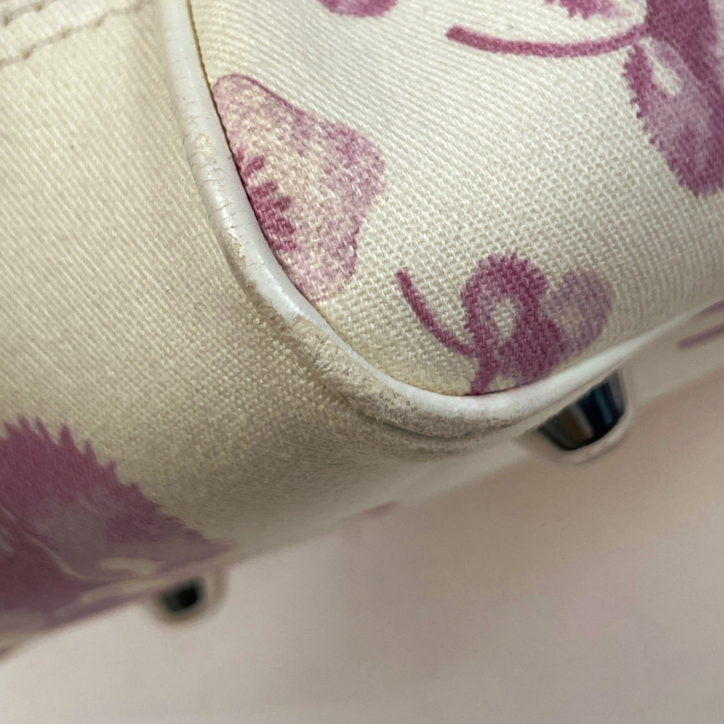 Christian Dior Pink Beige Canvas Leather Handbag (Pre-Owned)