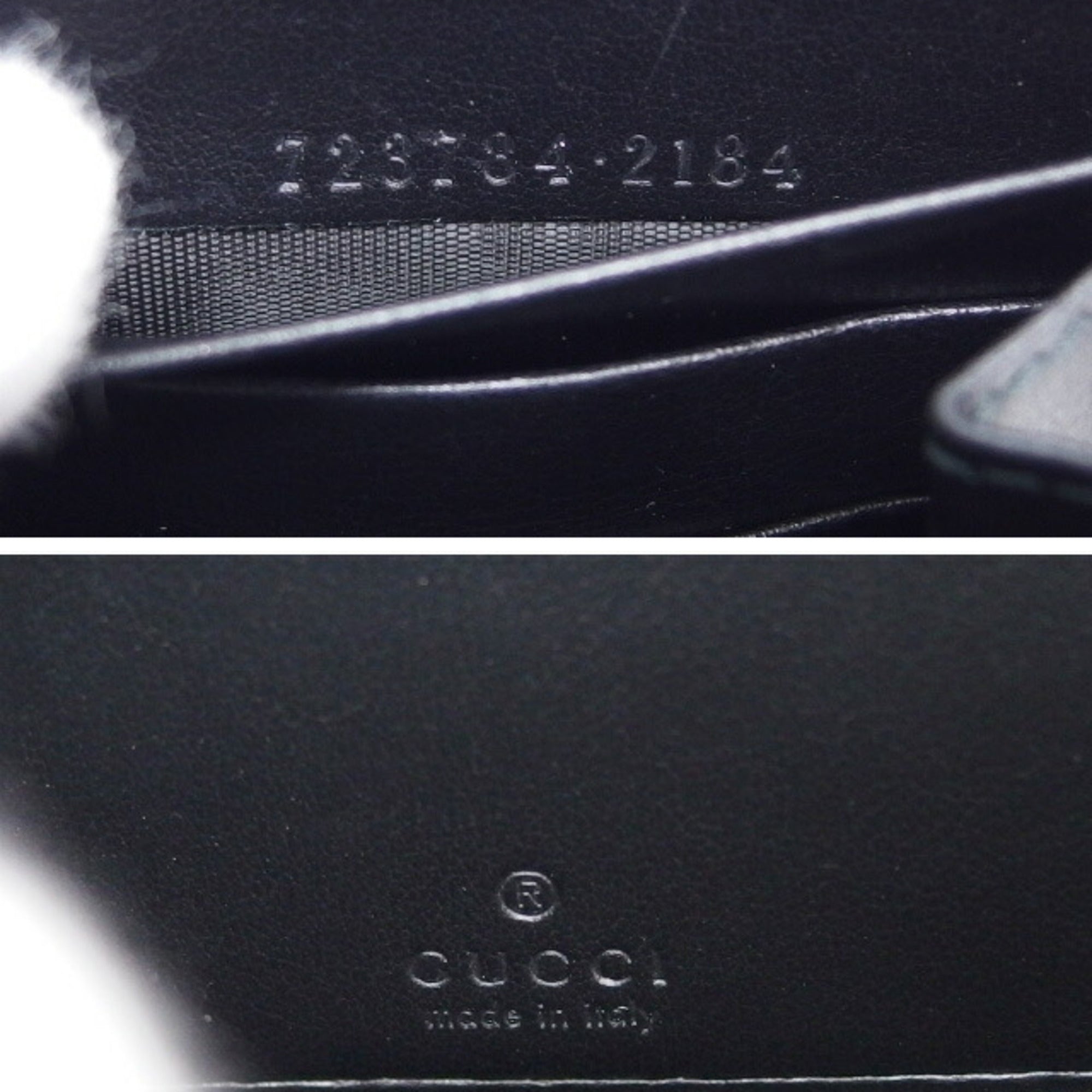 Gucci Black Leather Long Wallet (Bi-Fold) (Pre-Owned)
