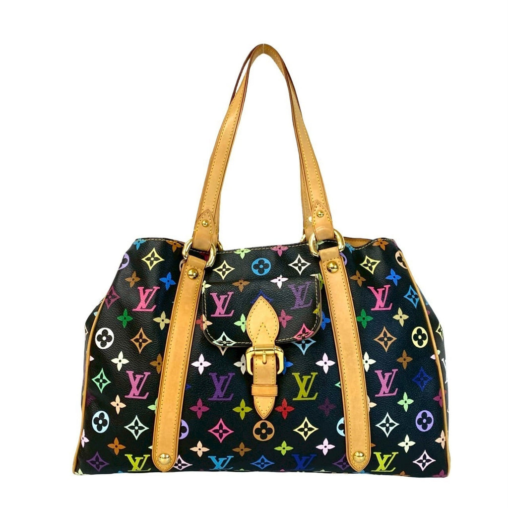Louis Vuitton Black Multi-Color Leather Pvc Shoulder Bag Tote Bag