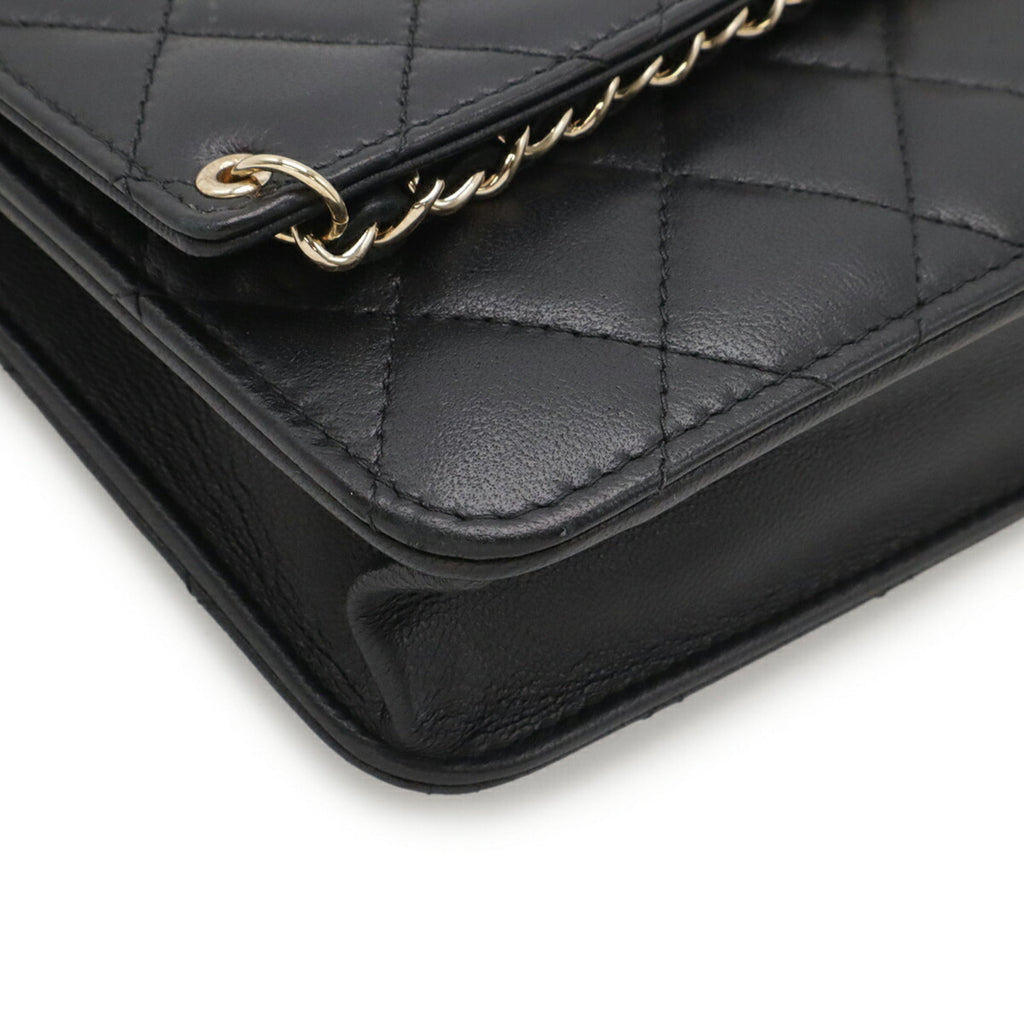 Chanel Black Leather Pochette Shoulder Bag