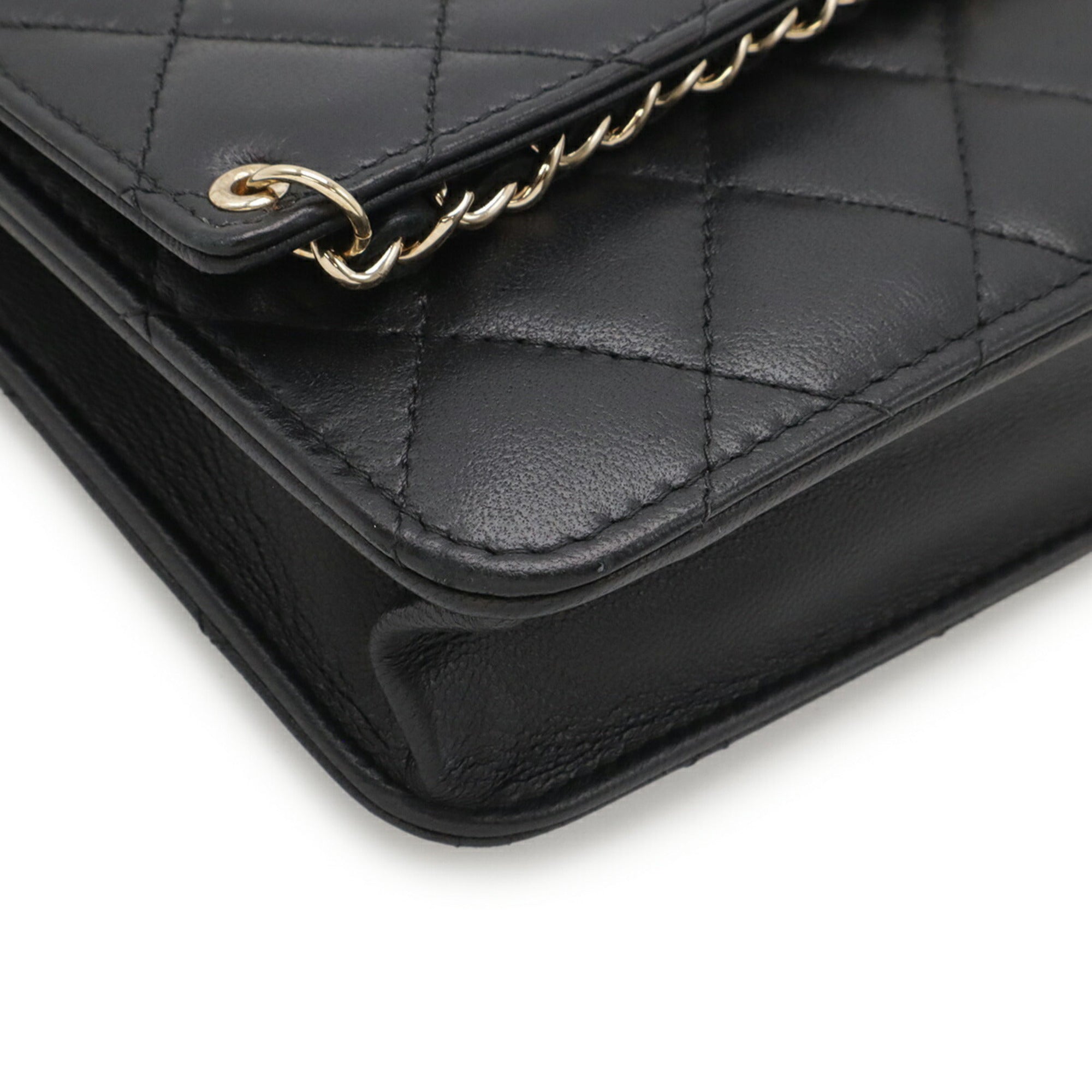 Chanel Black Leather Pochette Shoulder Bag