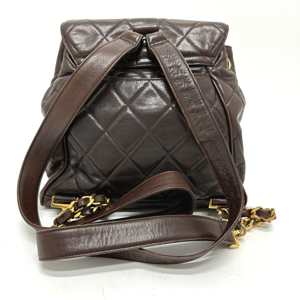 Chanel Brown Leather Backpack