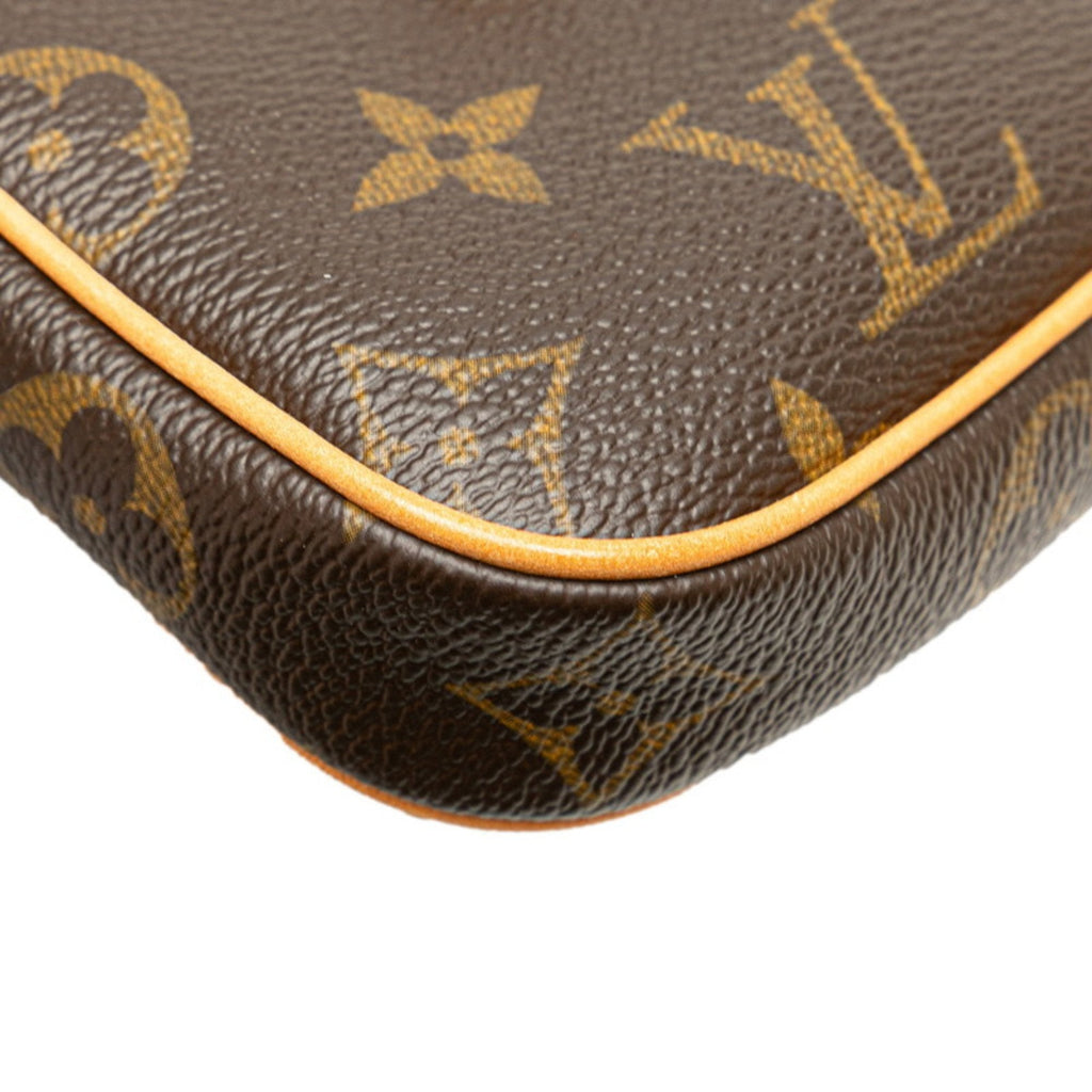 Louis Vuitton Monogram Brown Pvc Leather Pochette Shoulder Bag