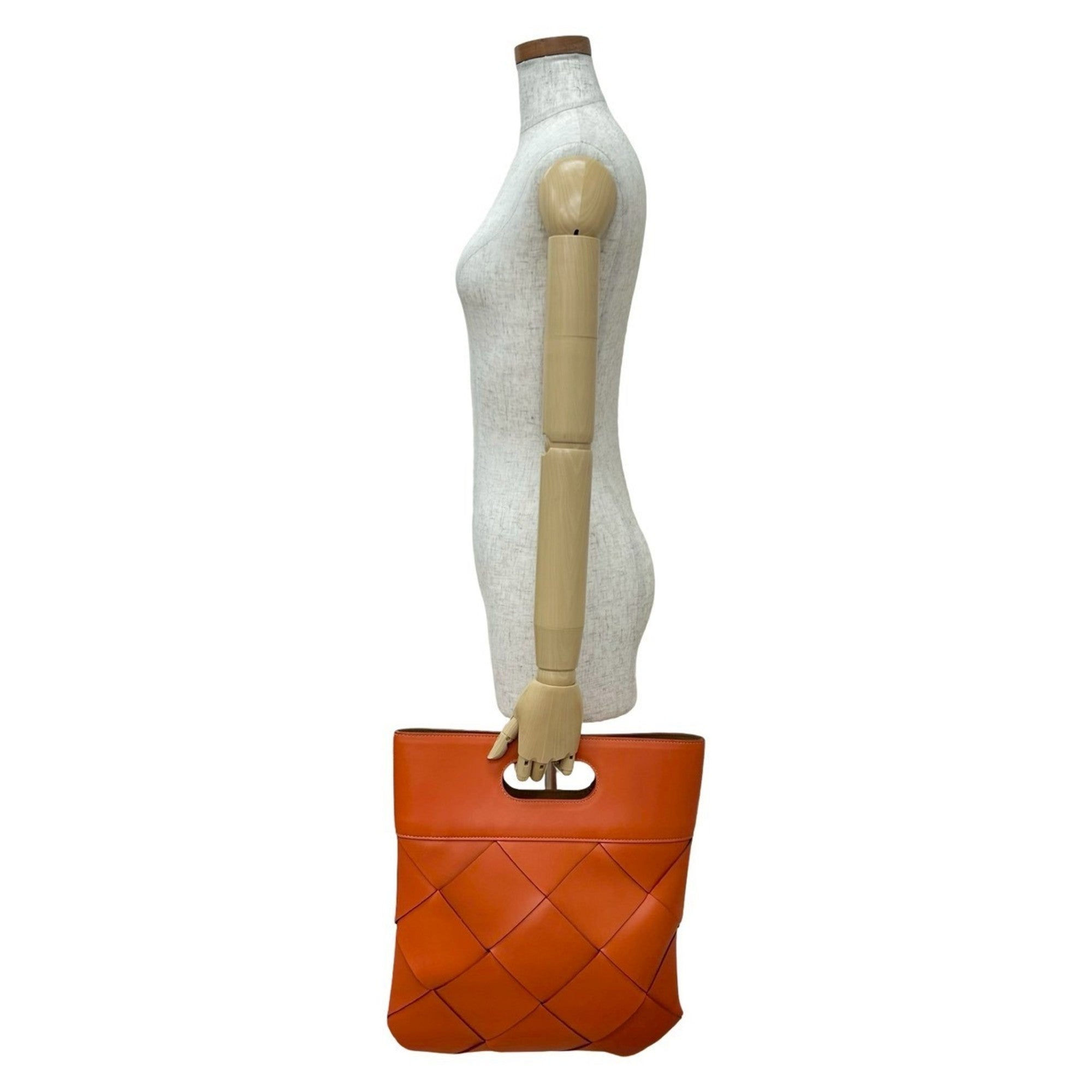 Bottega Veneta Orange Leather Tote Bag