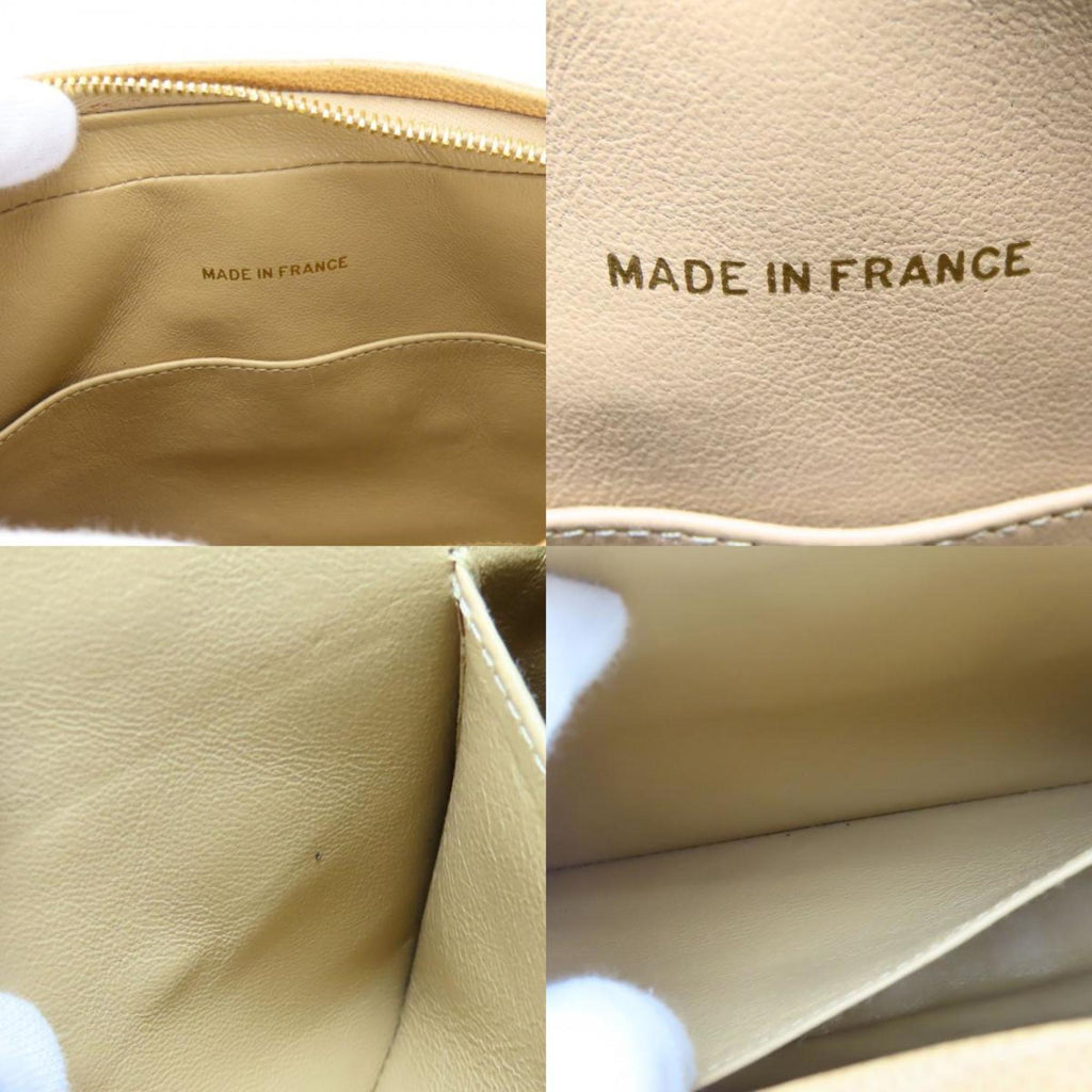 Chanel Beige Grained Calfskin Shoulder Bag