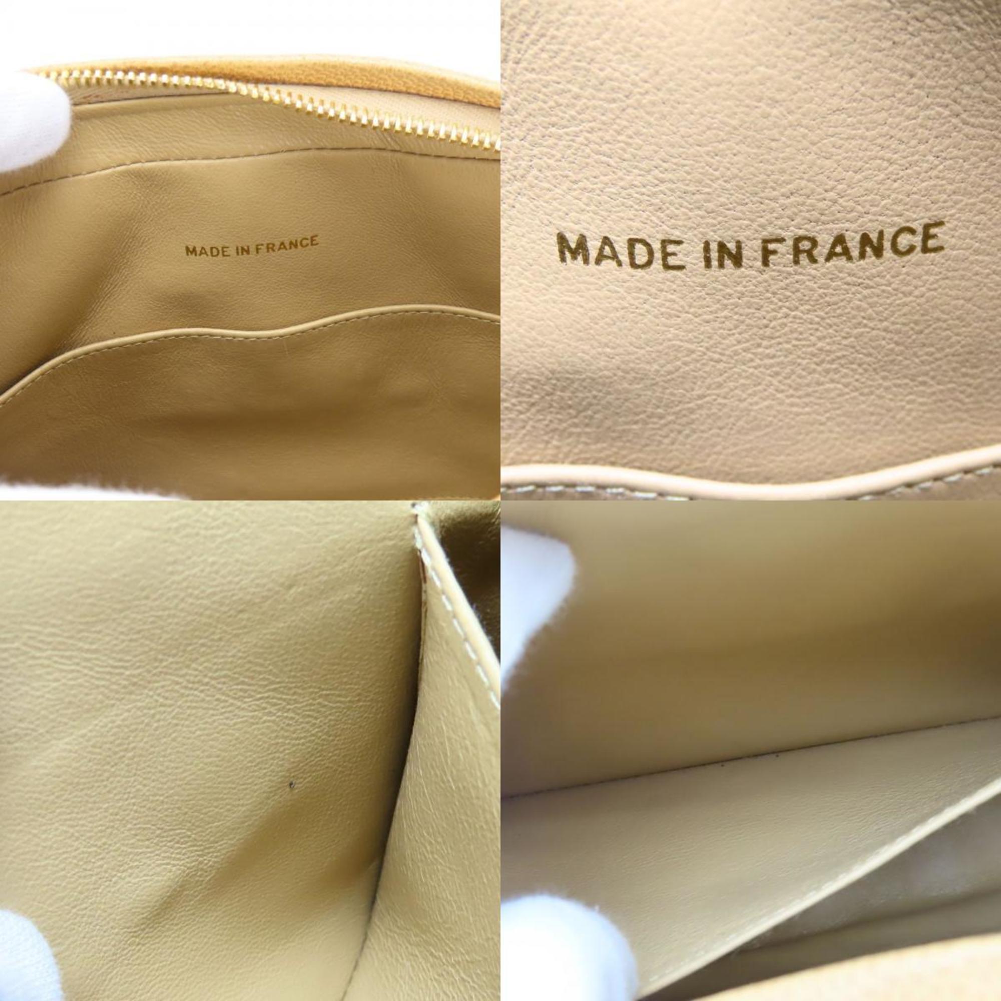 Chanel Beige Grained Calfskin Shoulder Bag
