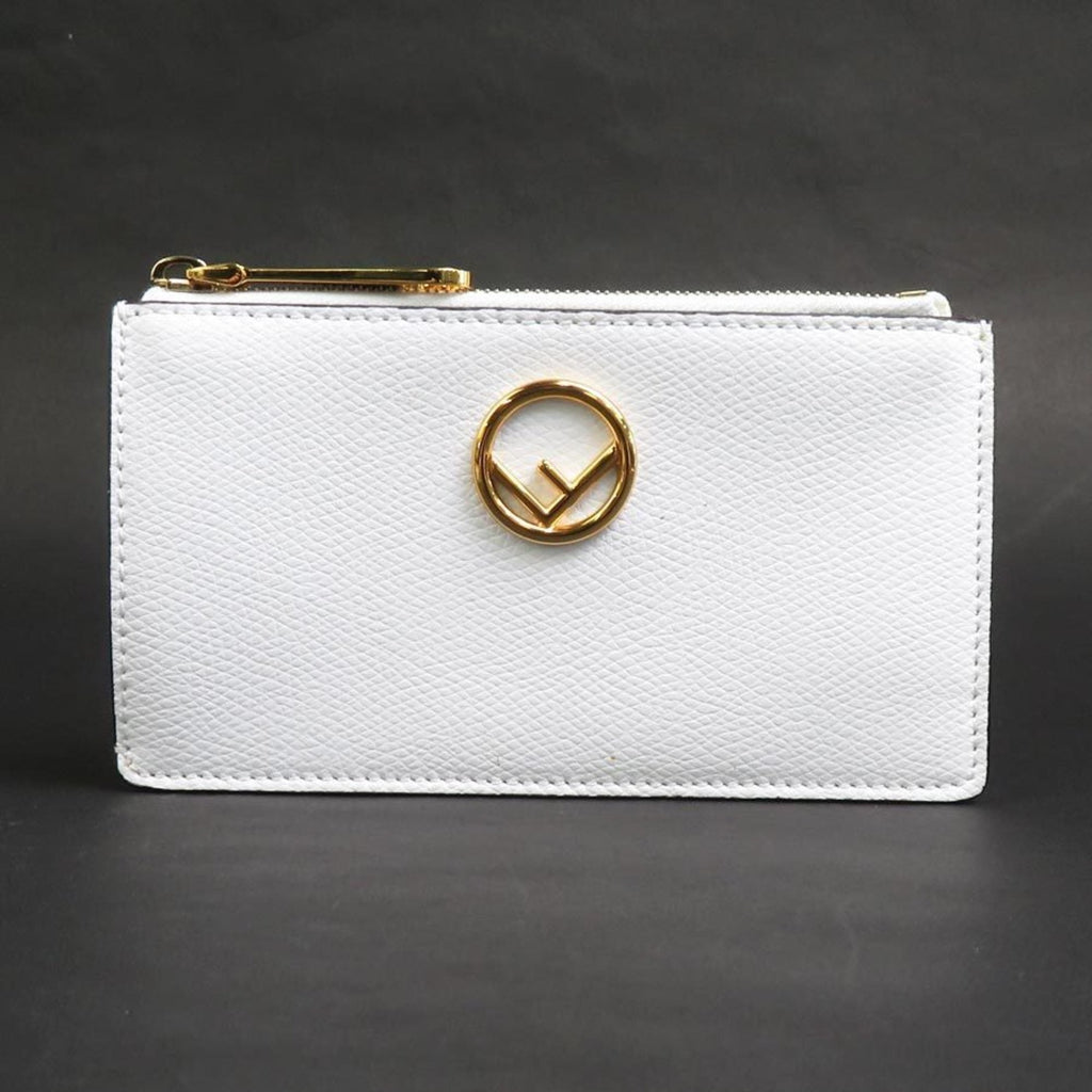 Fendi White Leather Coin Purse/Coin Case