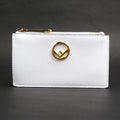 Fendi White Leather Coin Purse/Coin Case