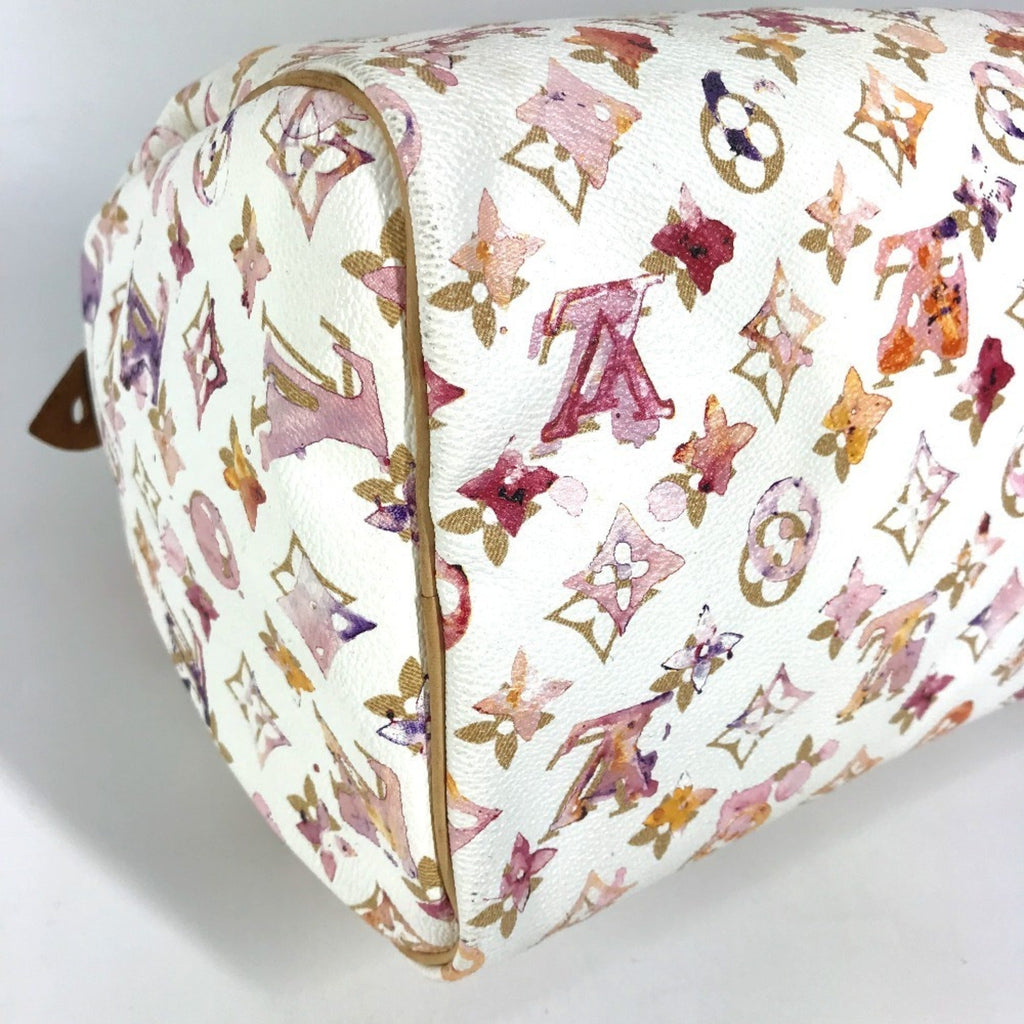 Louis Vuitton Monogram Watercolor Pink White Boston Bag Handbag