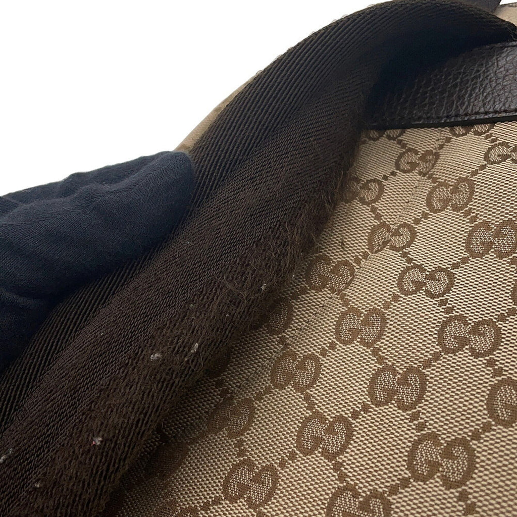 Gucci Beige Brown Gg Canvas Backpack Handbag (Pre-Owned)