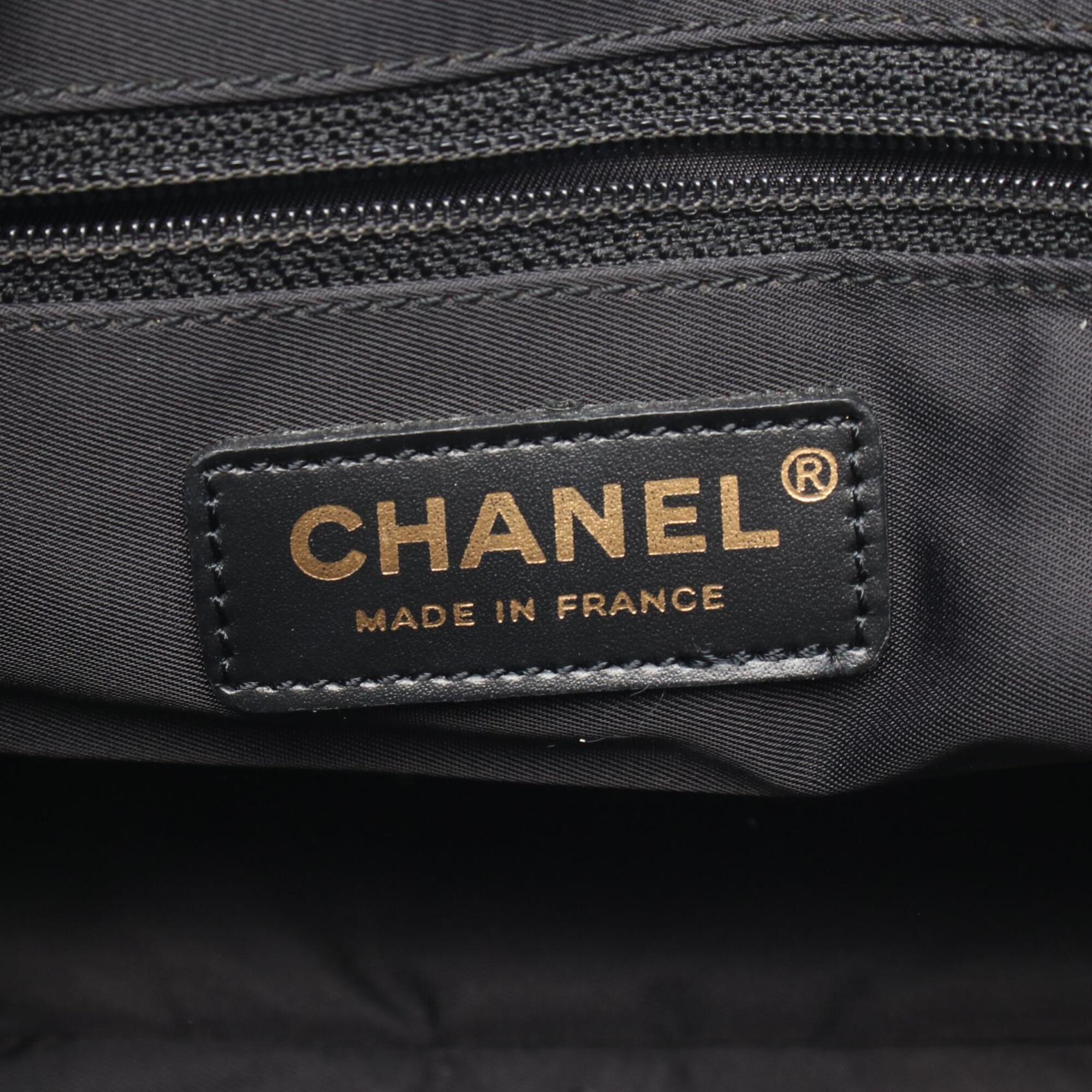 Chanel Black New Travel Line Leather Handbag Tote Bag