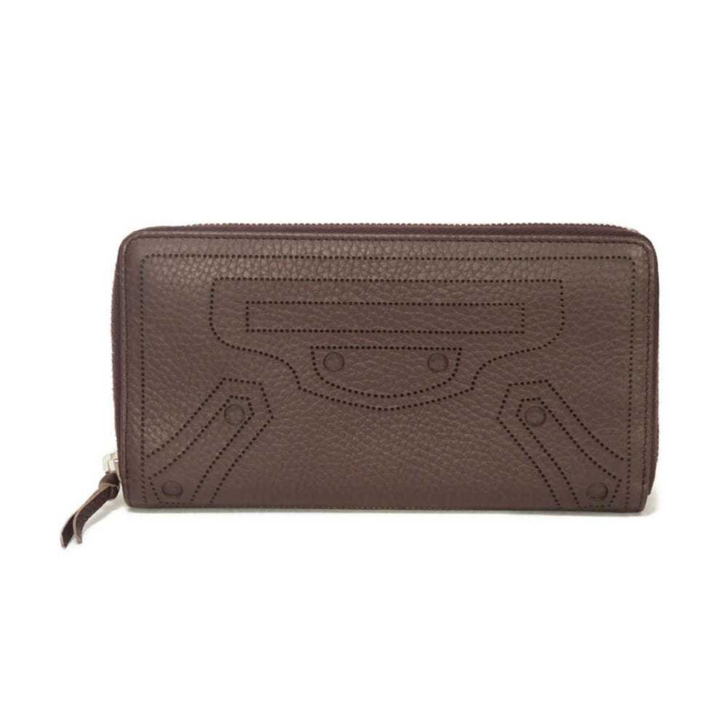 Balenciaga Bordeaux Leather Long Wallet (Bi-Fold)