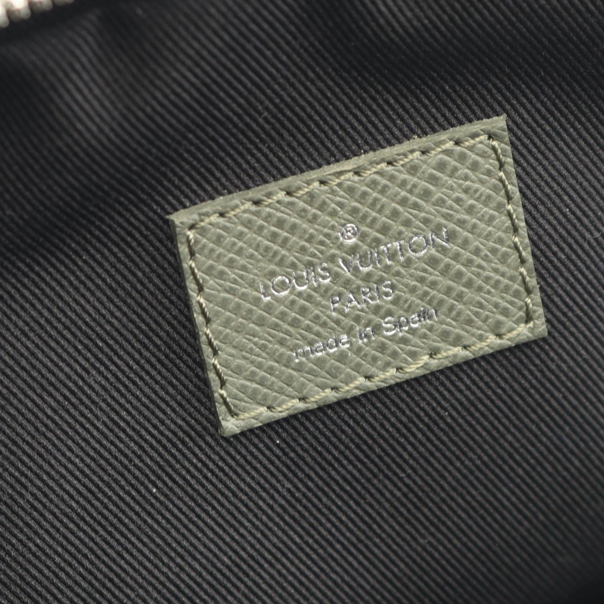 Louis Vuitton Khaki Leather Fanny Pack Sling Bag