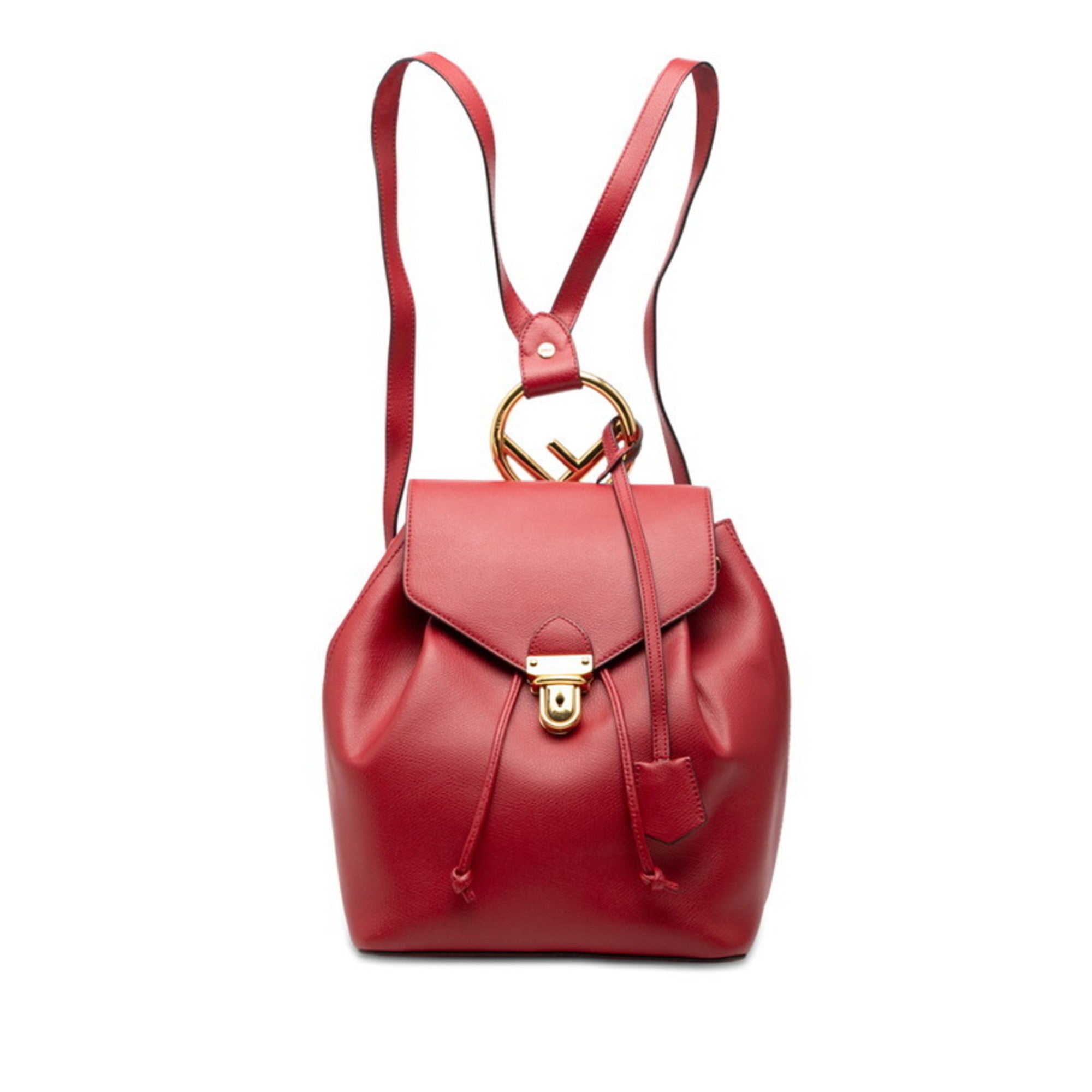 Fendi Red Color Leather Backpack
