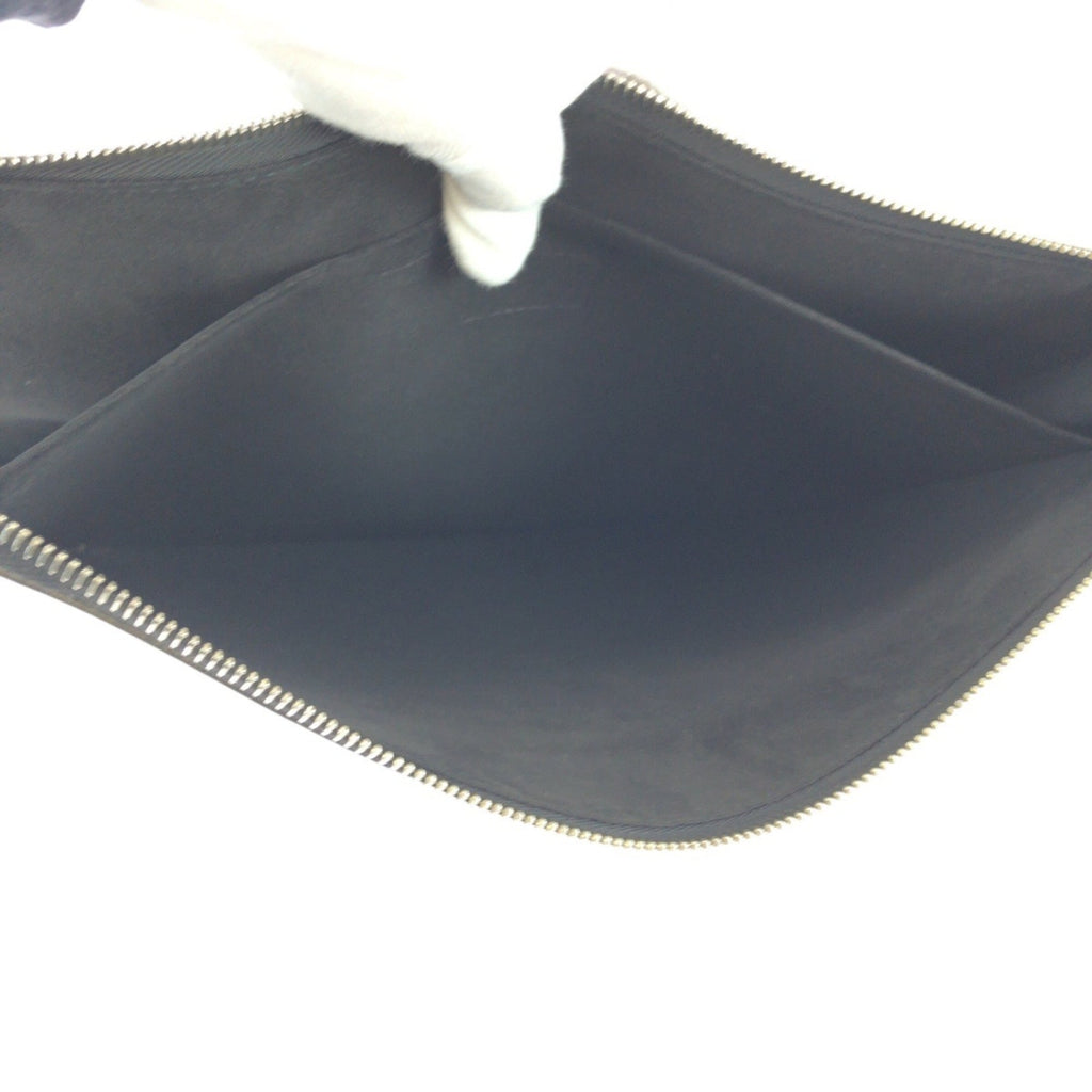 Louis Vuitton Black Noir Leather Clutch Bag Pochette