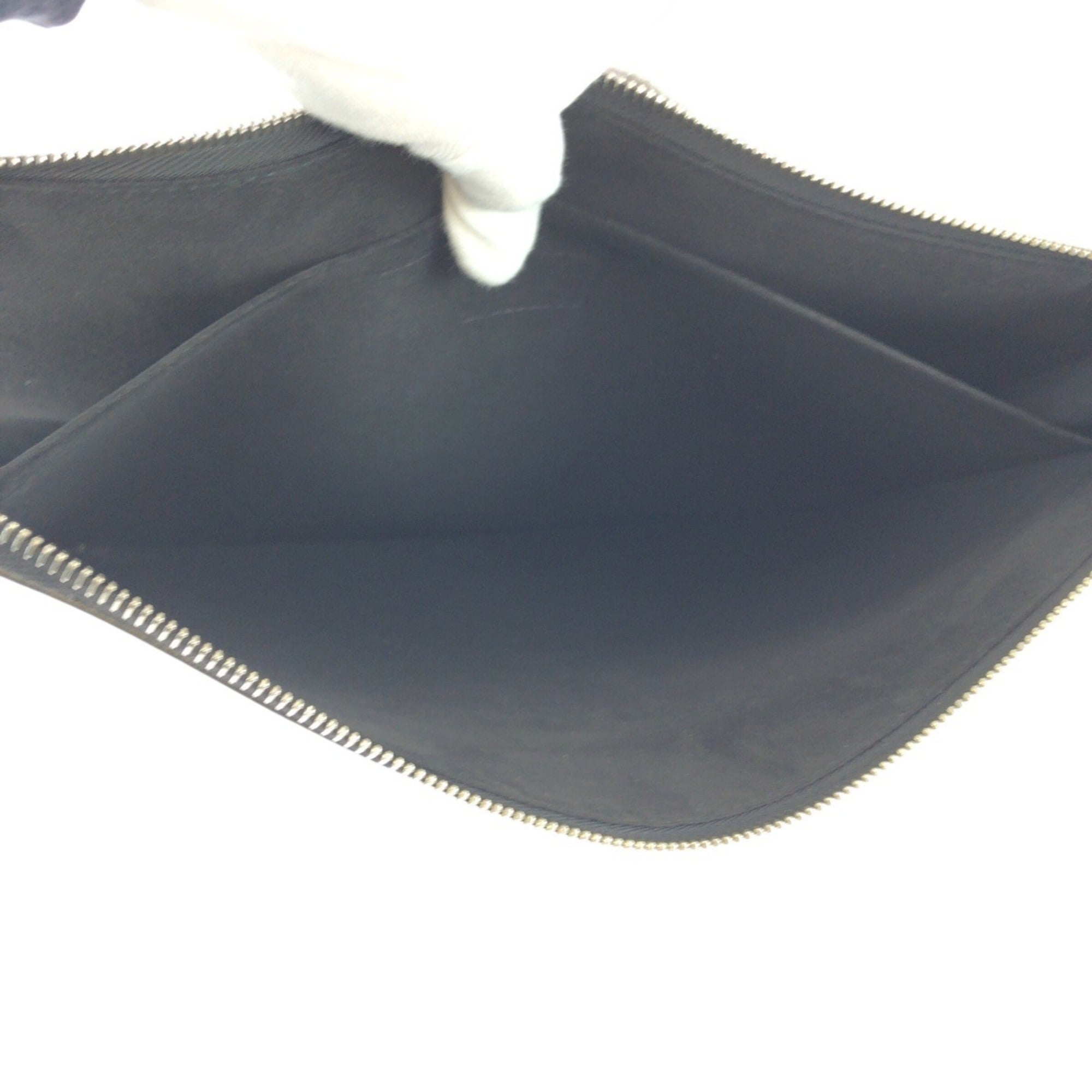 Louis Vuitton Black Noir Leather Clutch Bag Pochette