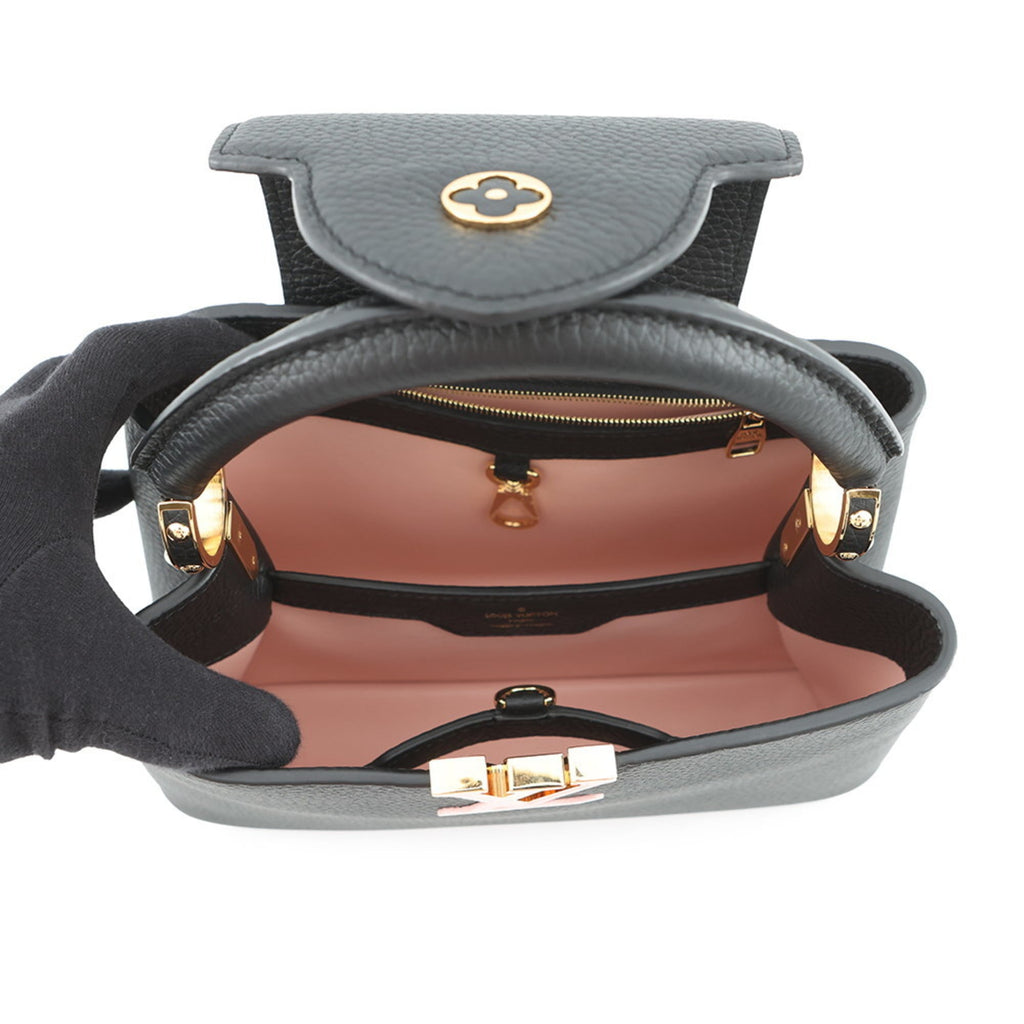 Louis Vuitton Black Noir Exotic Leather Handbag Shoulder Bag