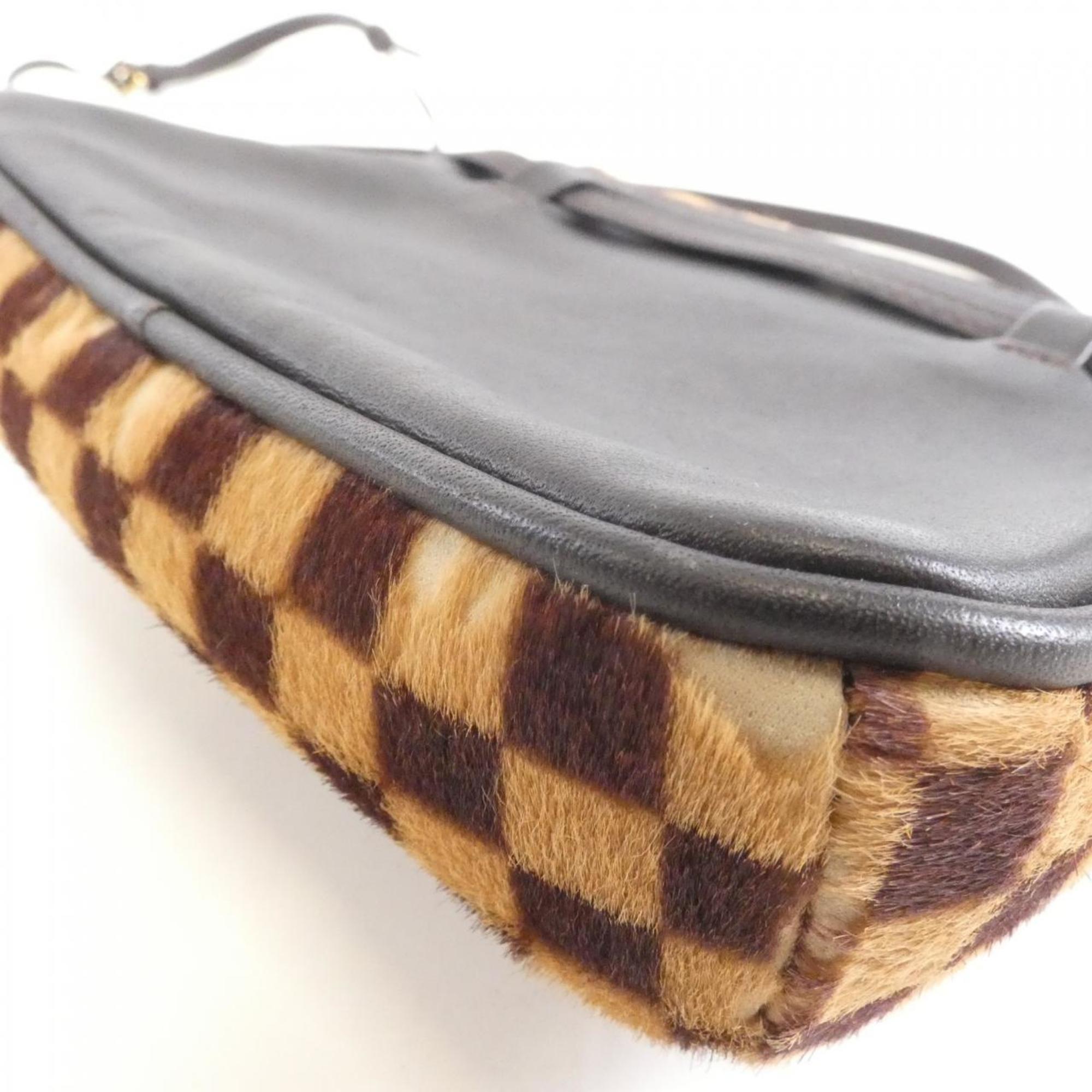 Louis Vuitton Brown Leather Shoulder Bag
