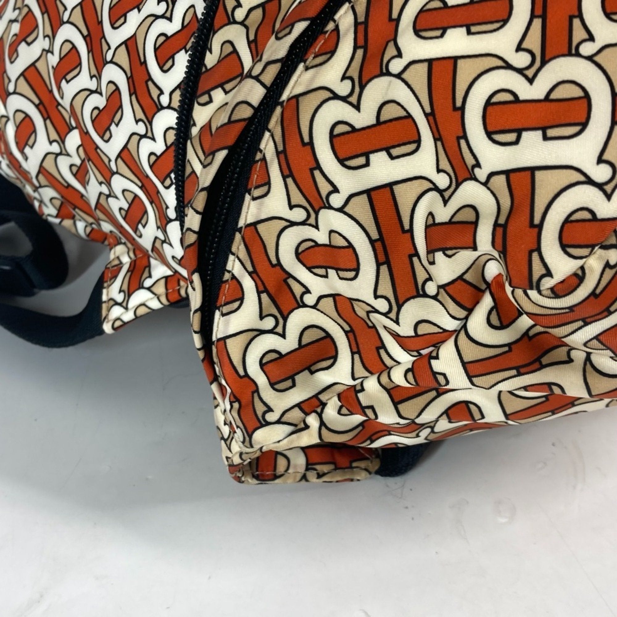 Burberry Orange White Nylon Fanny Pack Sling Bag