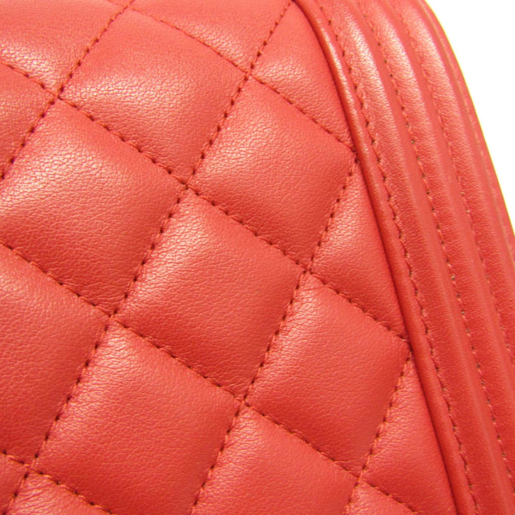 Chanel Boy Chanel Red Color Leather Shoulder Bag