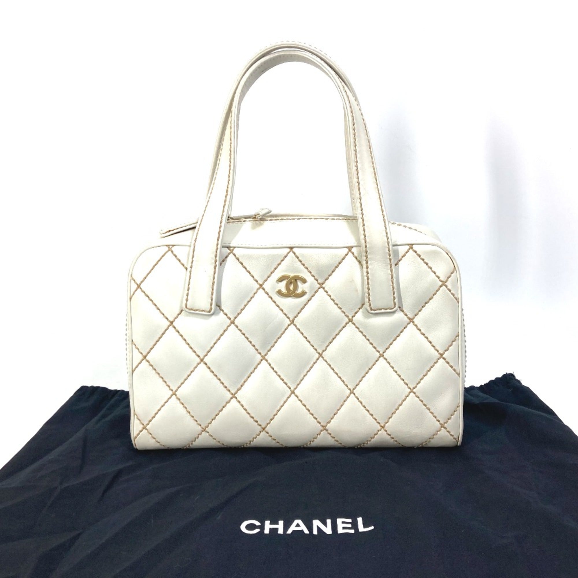 Chanel White Leather Handbag