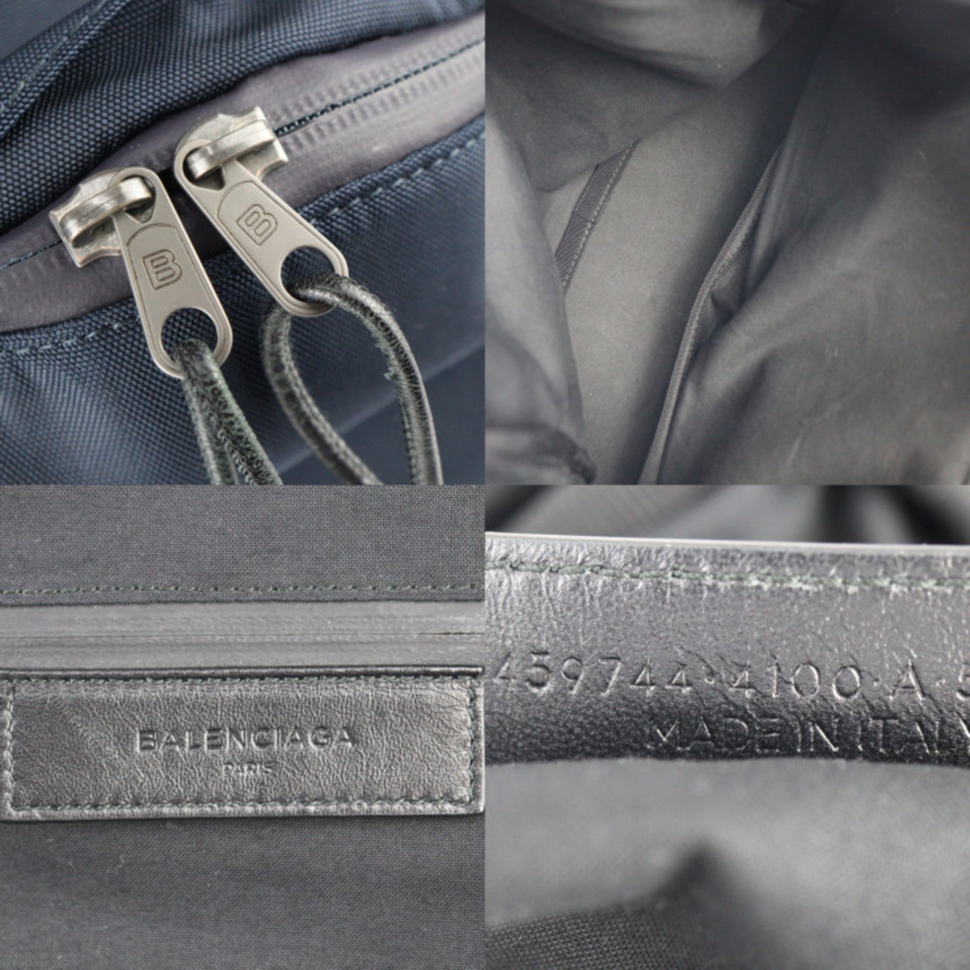 Balenciaga Navy Nylon Canvas Backpack Hand