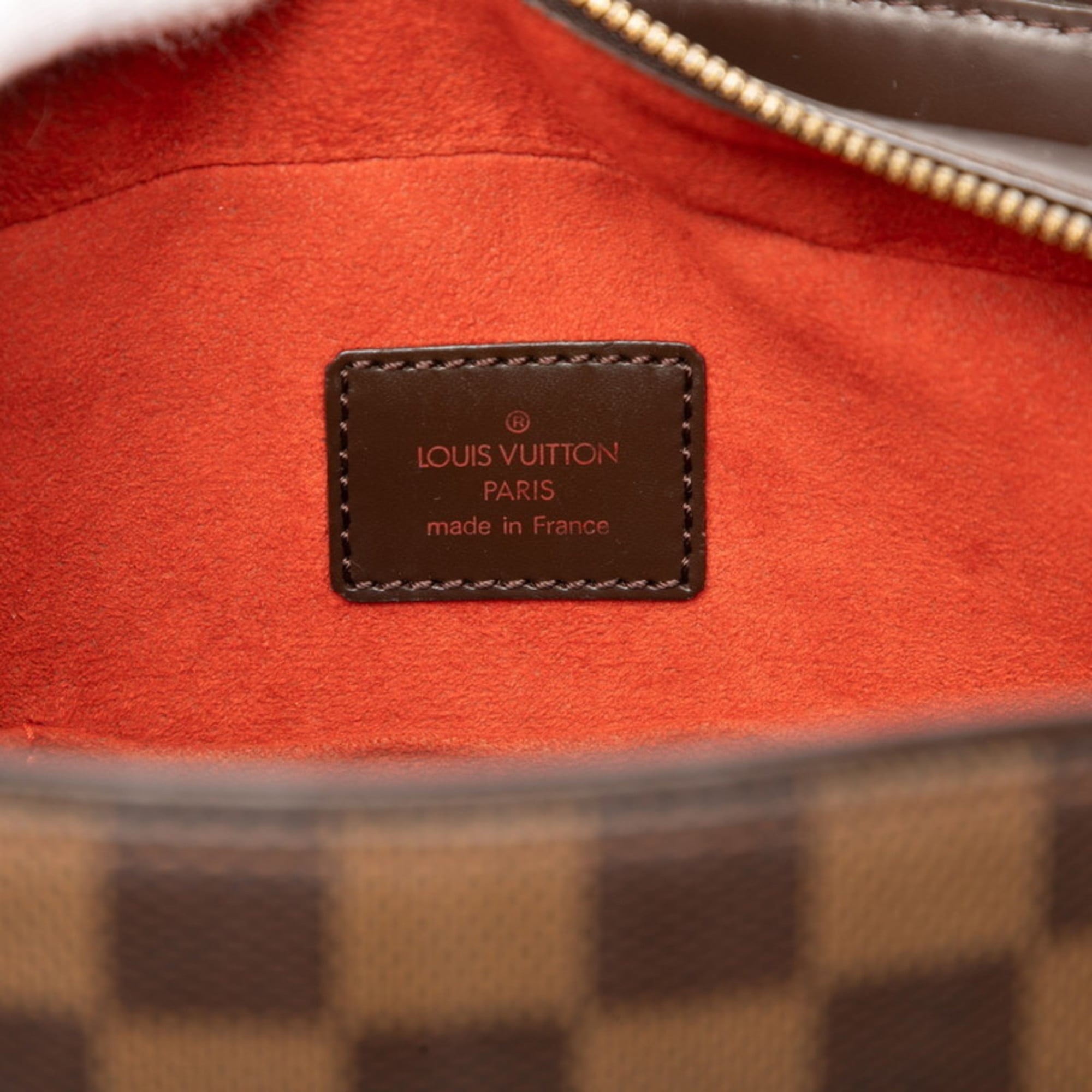 Louis Vuitton Brown Damier Canvas Leather Handbag