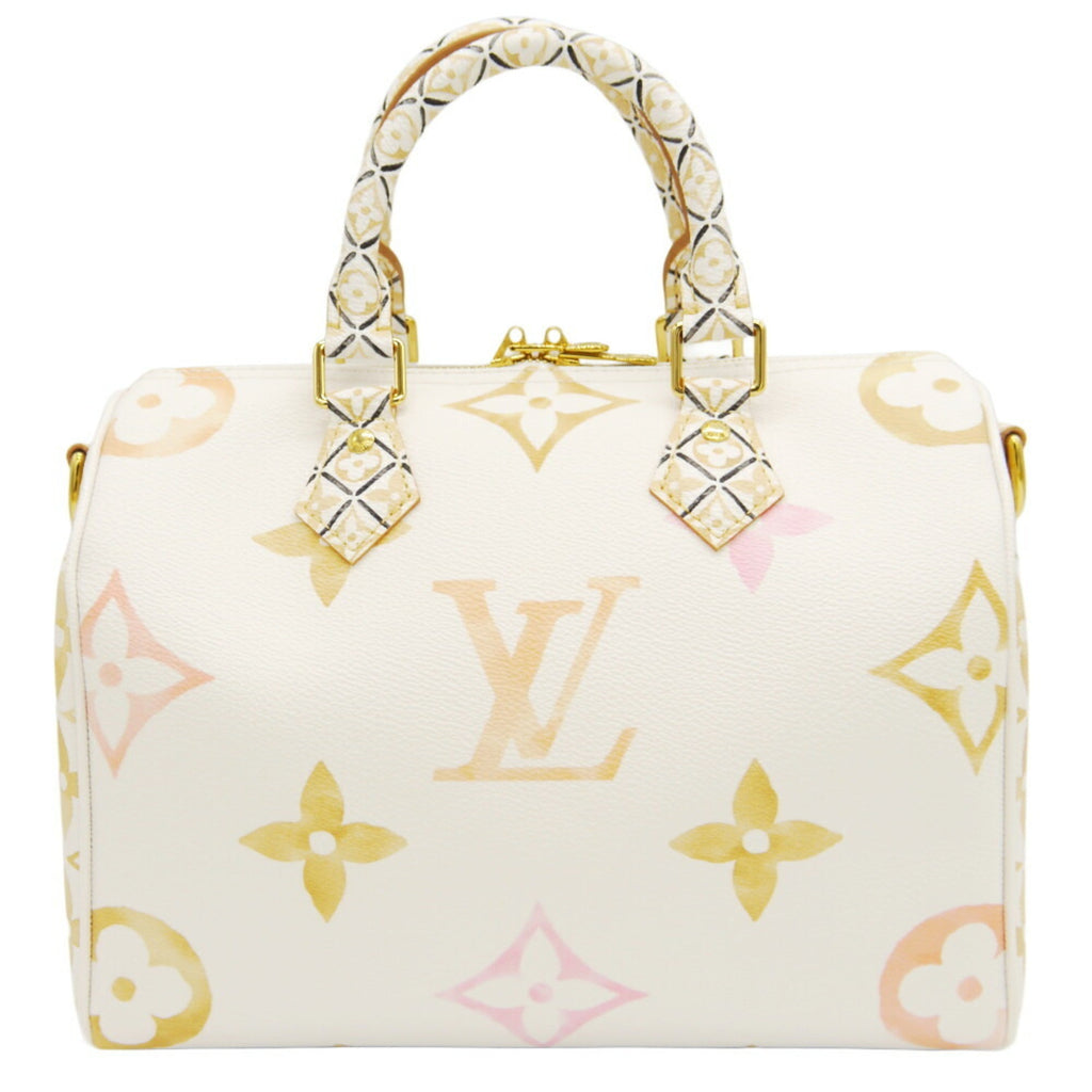 Louis Vuitton Leather Canvas Boston Bag Shoulder Bag