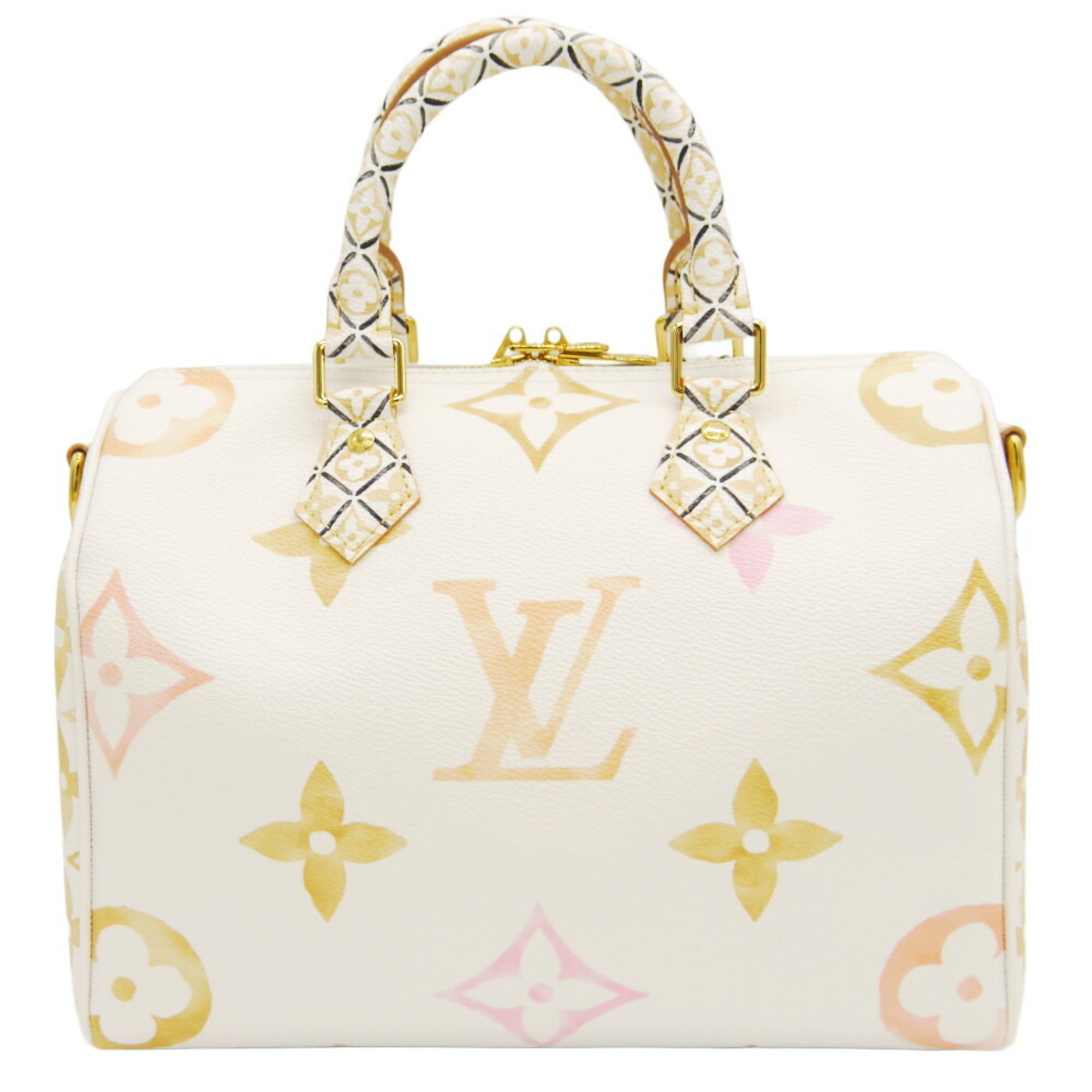 Louis Vuitton Leather Canvas Boston Bag Shoulder Bag