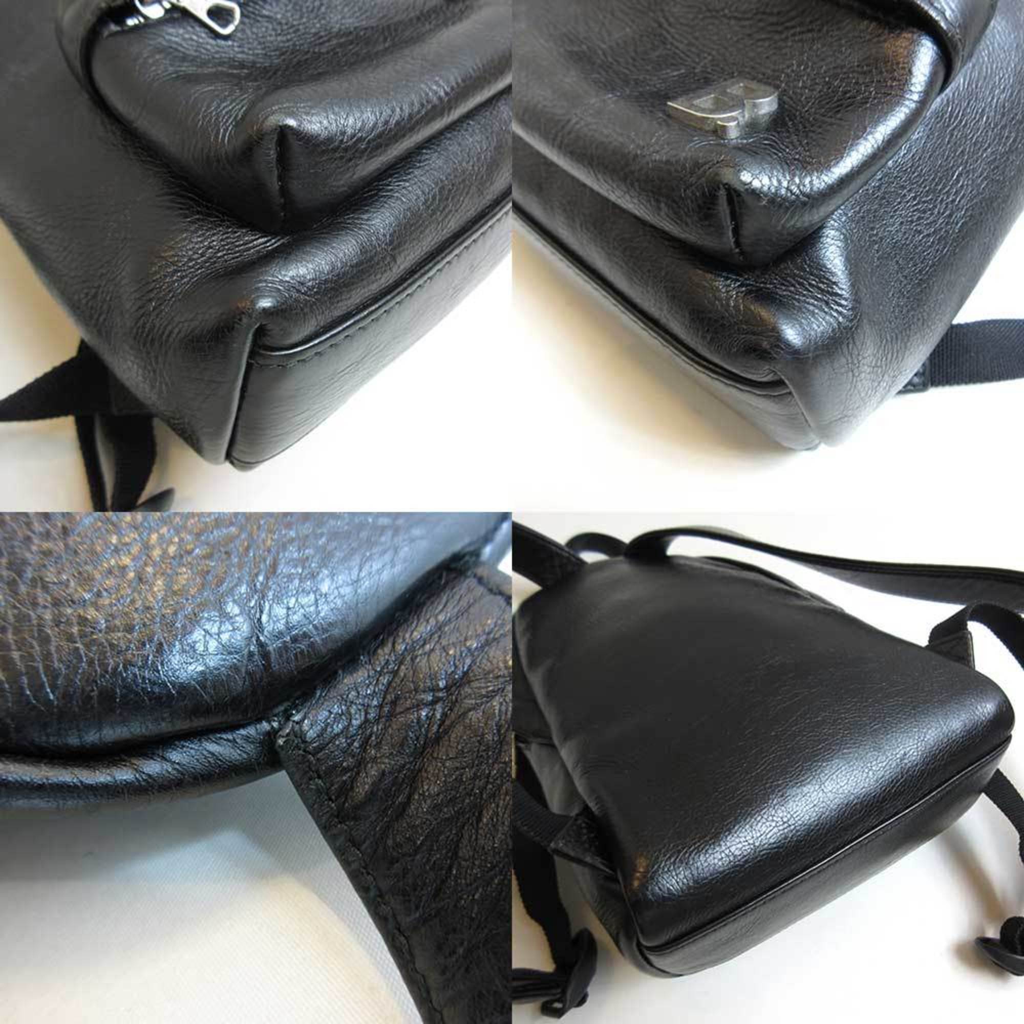 Balenciaga Black Leather Backpack