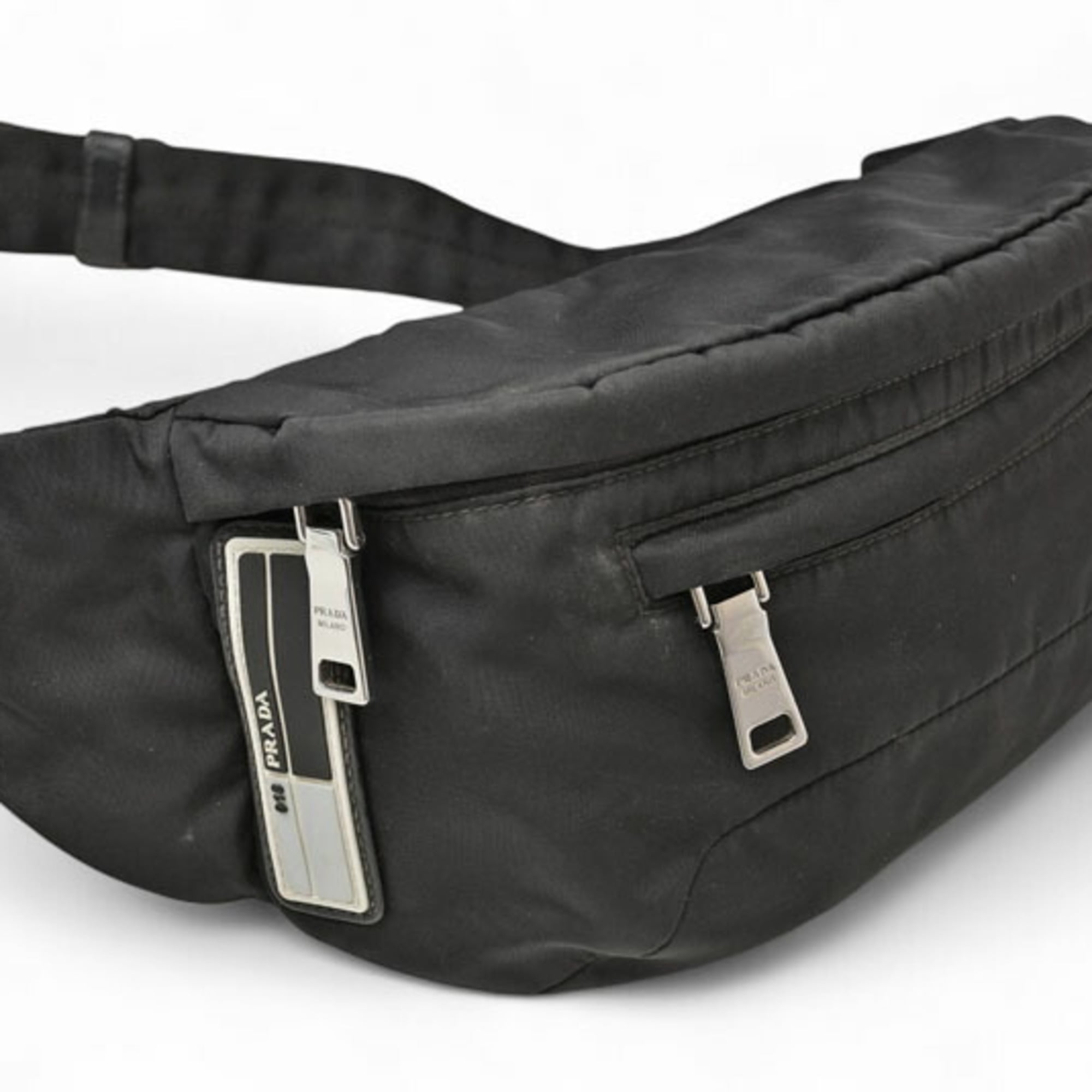 Prada Black Nero Nylon Fanny Pack Pouch