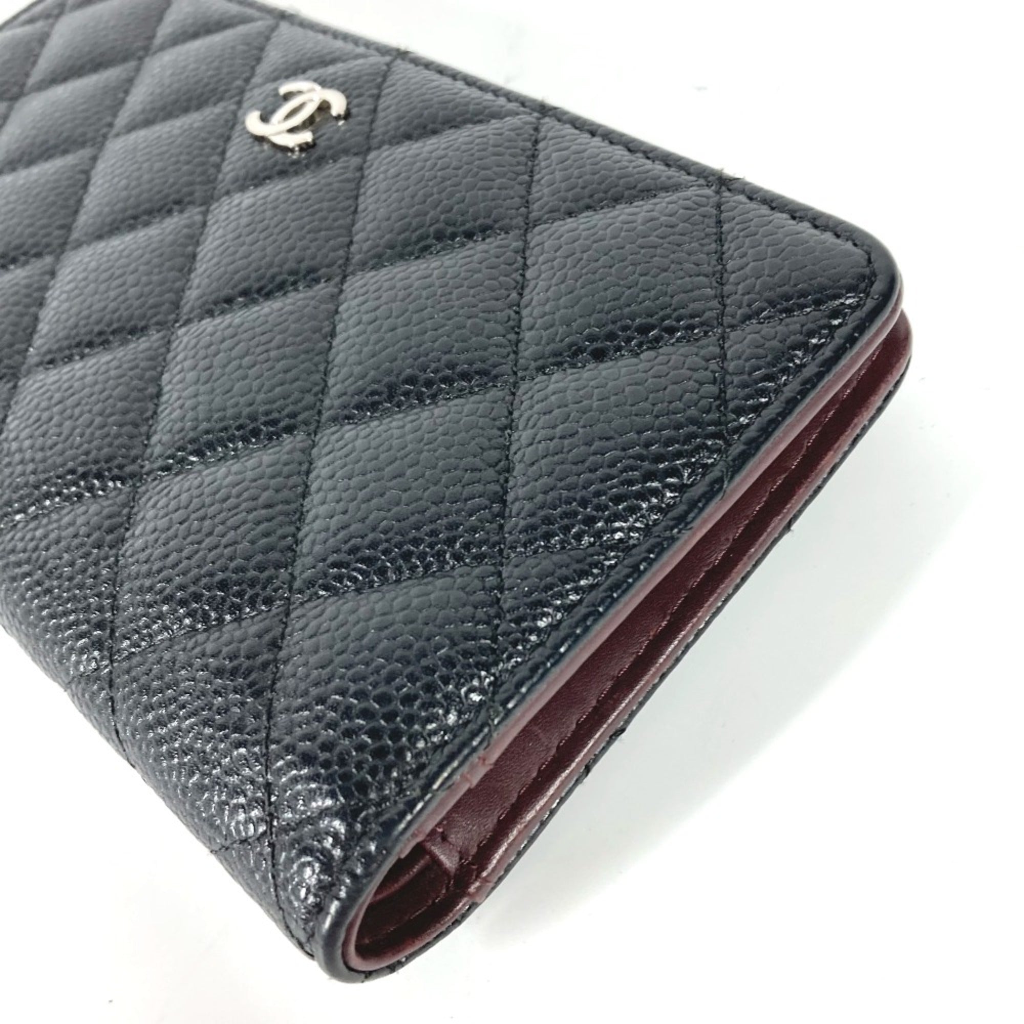 Chanel Black Leather Long Wallet (Bi-Fold)