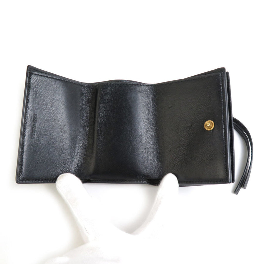 Balenciaga Black Leather Wallet (Tri-Fold)