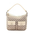 Gucci Beige Ivory Canvas Leather Handbag Shoulder Bag (Pre-Owned)