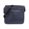 Gucci Navy Gg Leather Shoulder Bag (Pre-Owned)