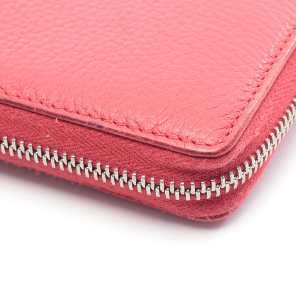 Gucci Red Color Leather Long Wallet (Bi-Fold) (Pre-Owned)