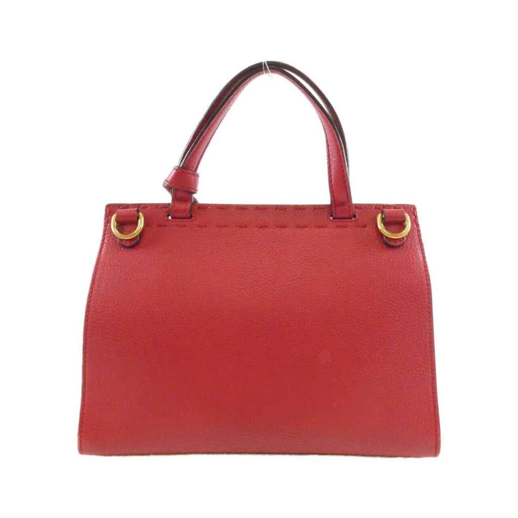 Gucci Red Color Leather Handbag (Pre-Owned)