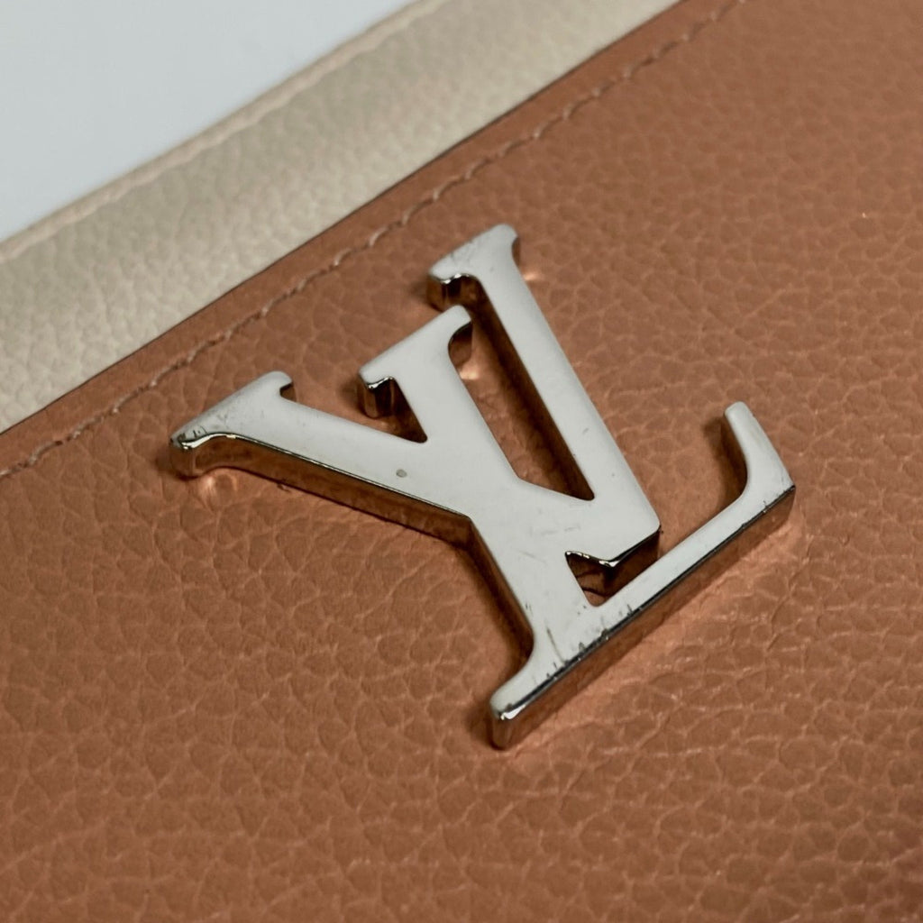Louis Vuitton Beige Orange Leather Long Wallet