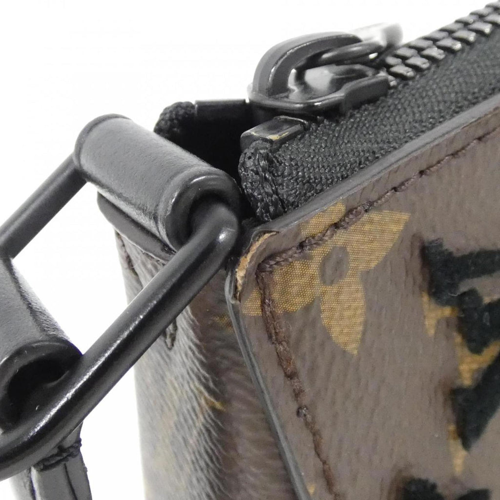 Louis Vuitton Black Brown Dark Brown Coated Canvas Shoulder Bag