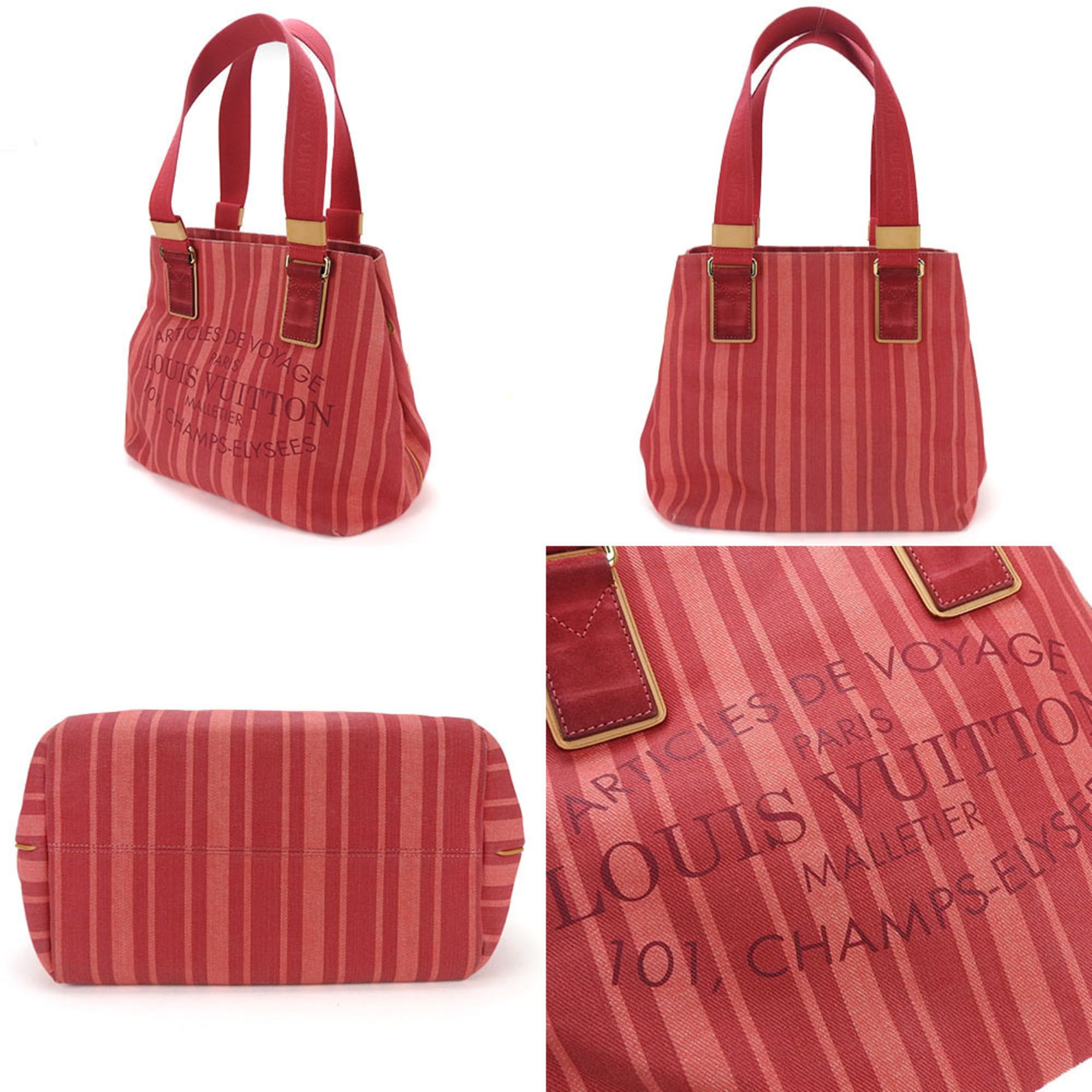 Louis Vuitton Red Color Canvas Tote Bag