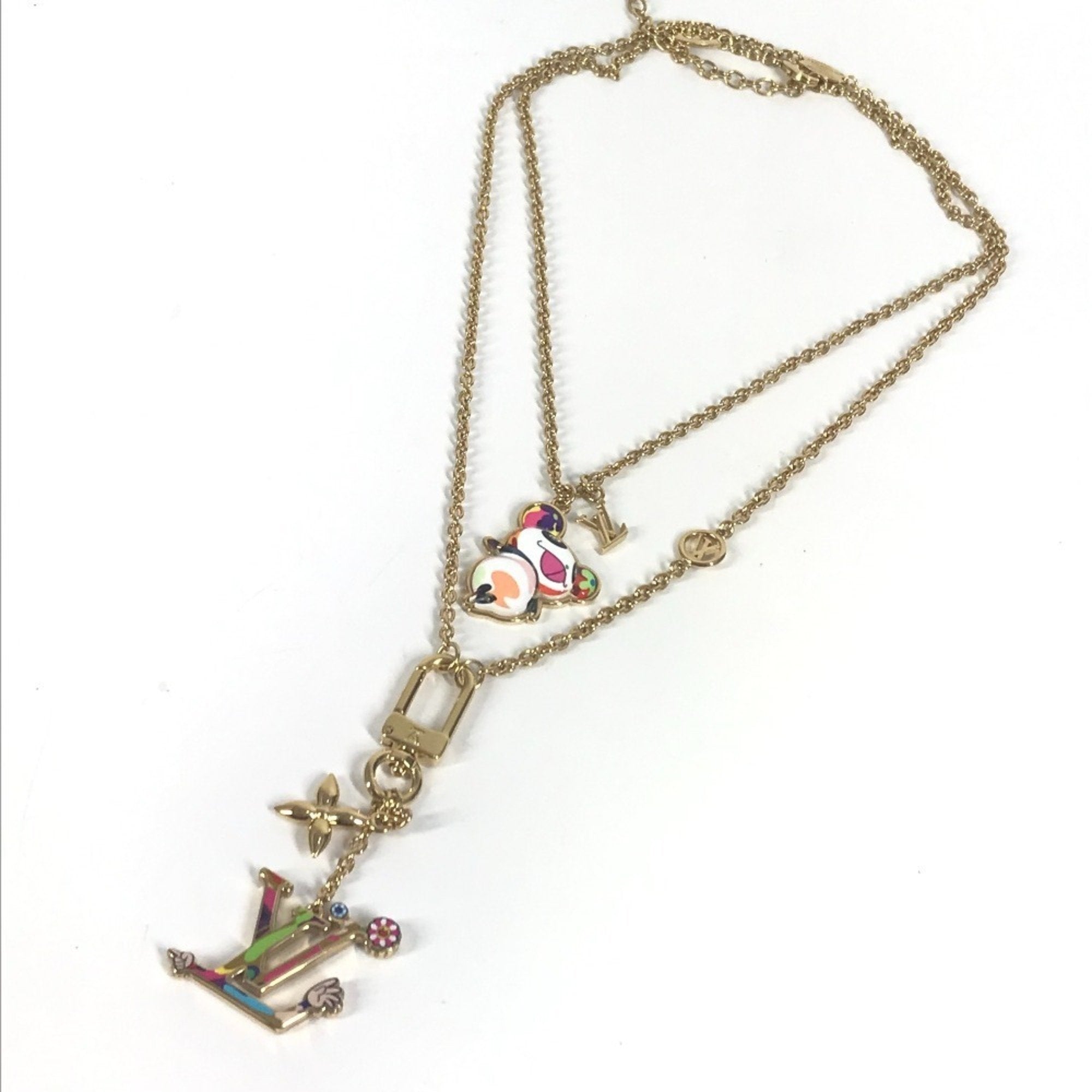 Louis Vuitton Gold Multi-Color Metal Necklace