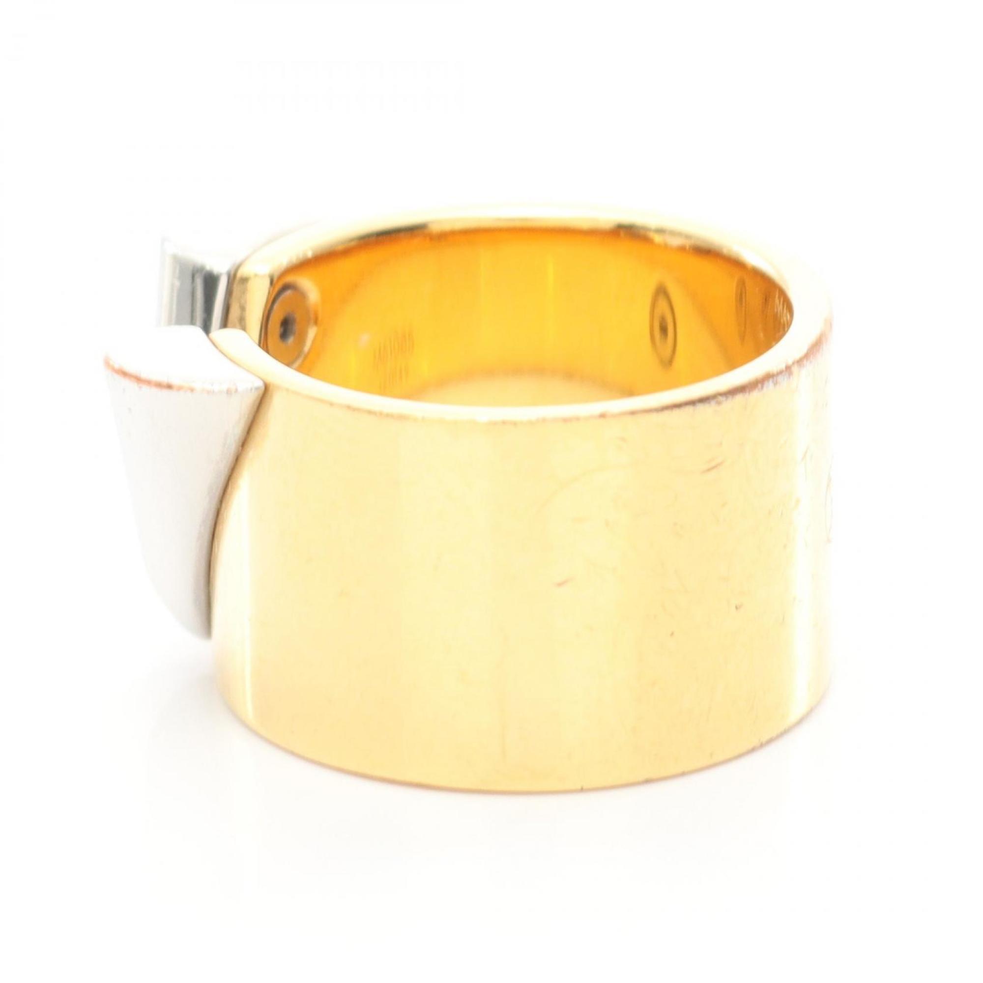 Louis Vuitton Gold Silver Gold Plating Stainless Steel Band Ring