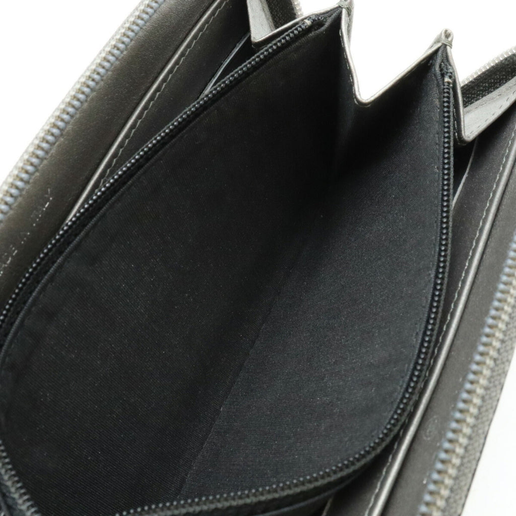 Chanel Metallic Gray Grained Calfskin Long Wallet (Bi-Fold)