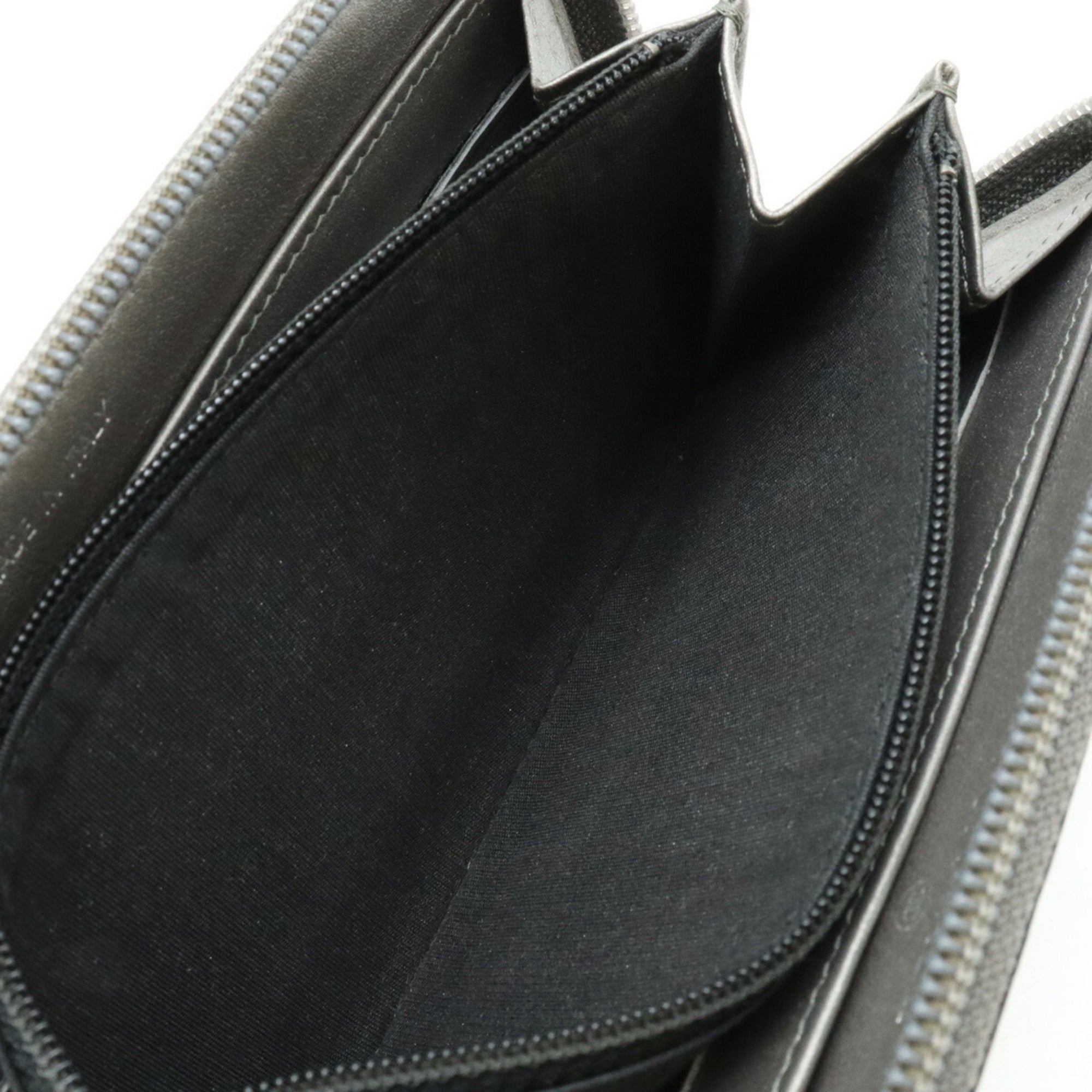Chanel Metallic Gray Grained Calfskin Long Wallet (Bi-Fold)