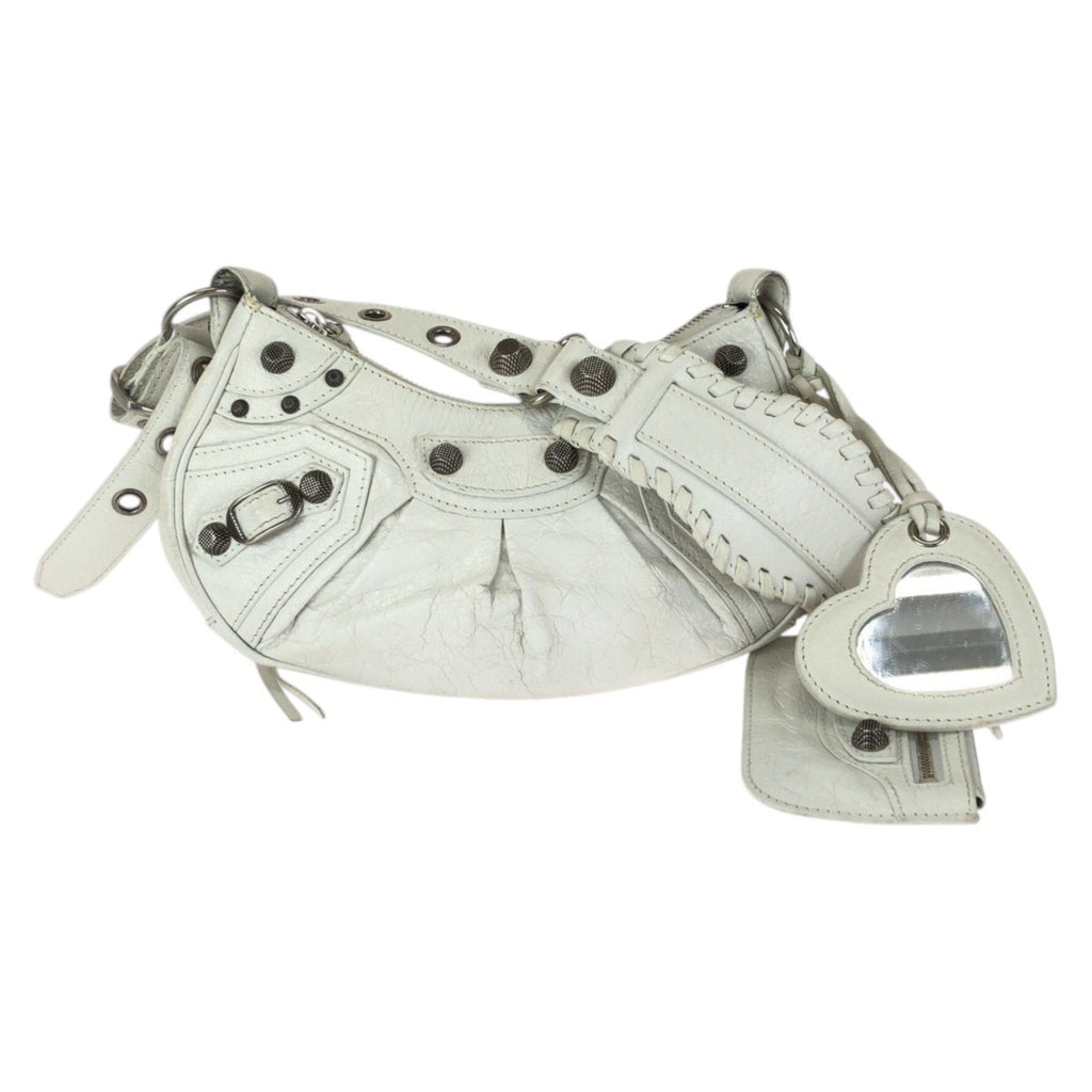 Balenciaga White Leather Pochette Shoulder