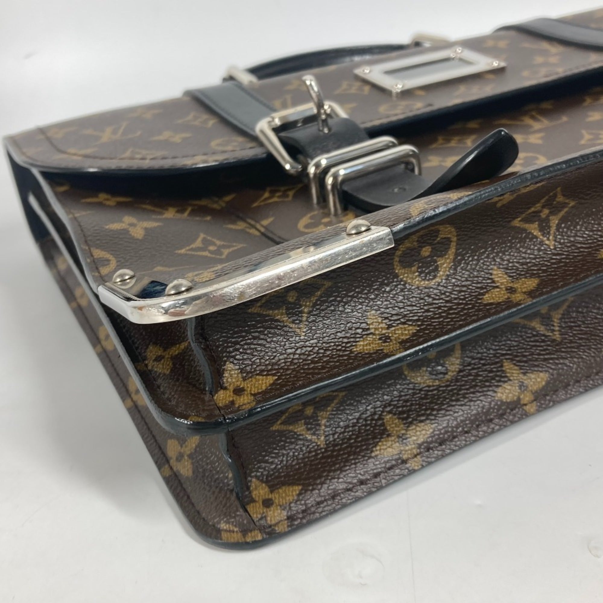 Louis Vuitton Black Brown Monogram Monogram Briefcase Handbag Tote Bag