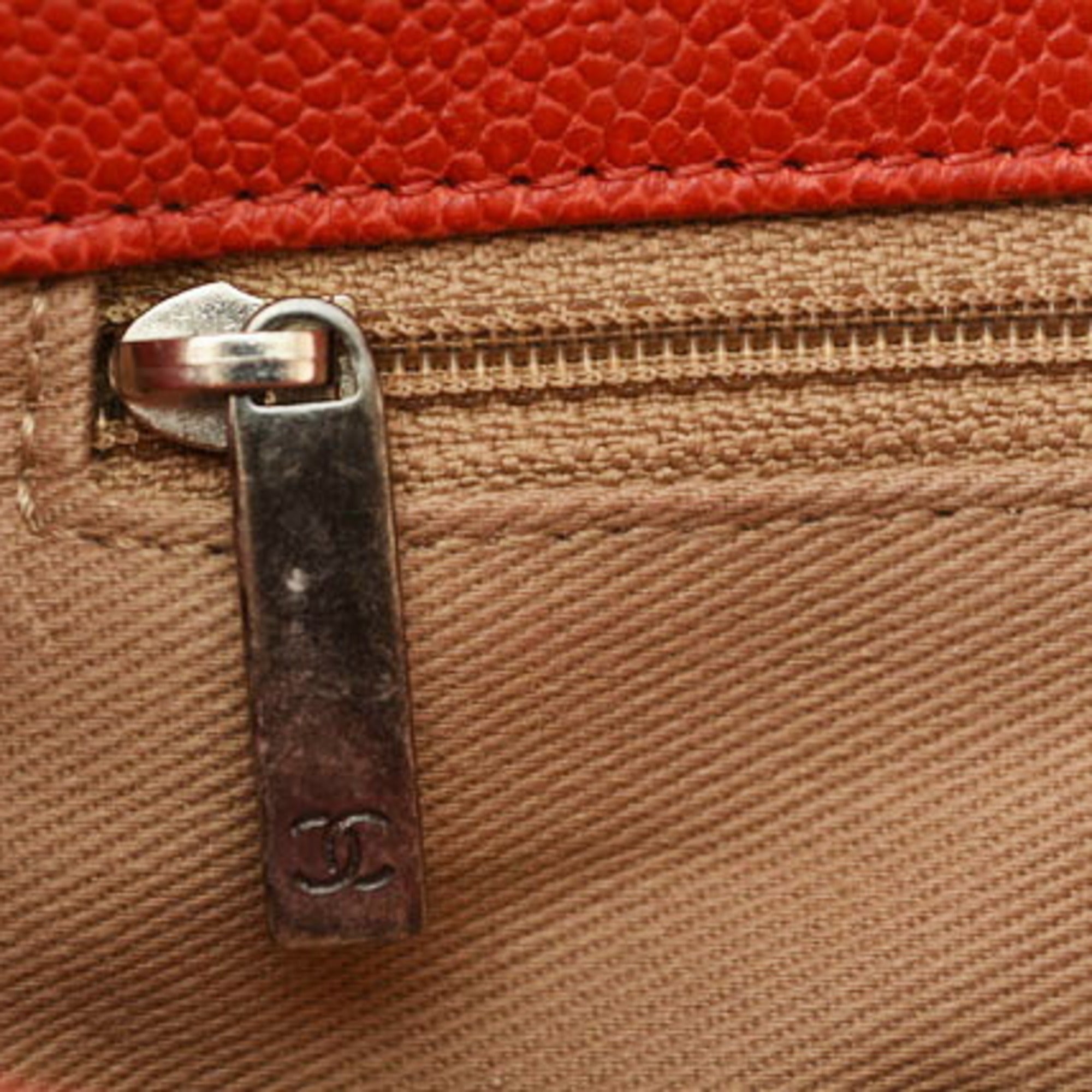 Chanel Red Color Caviar Leather Shoulder Bag