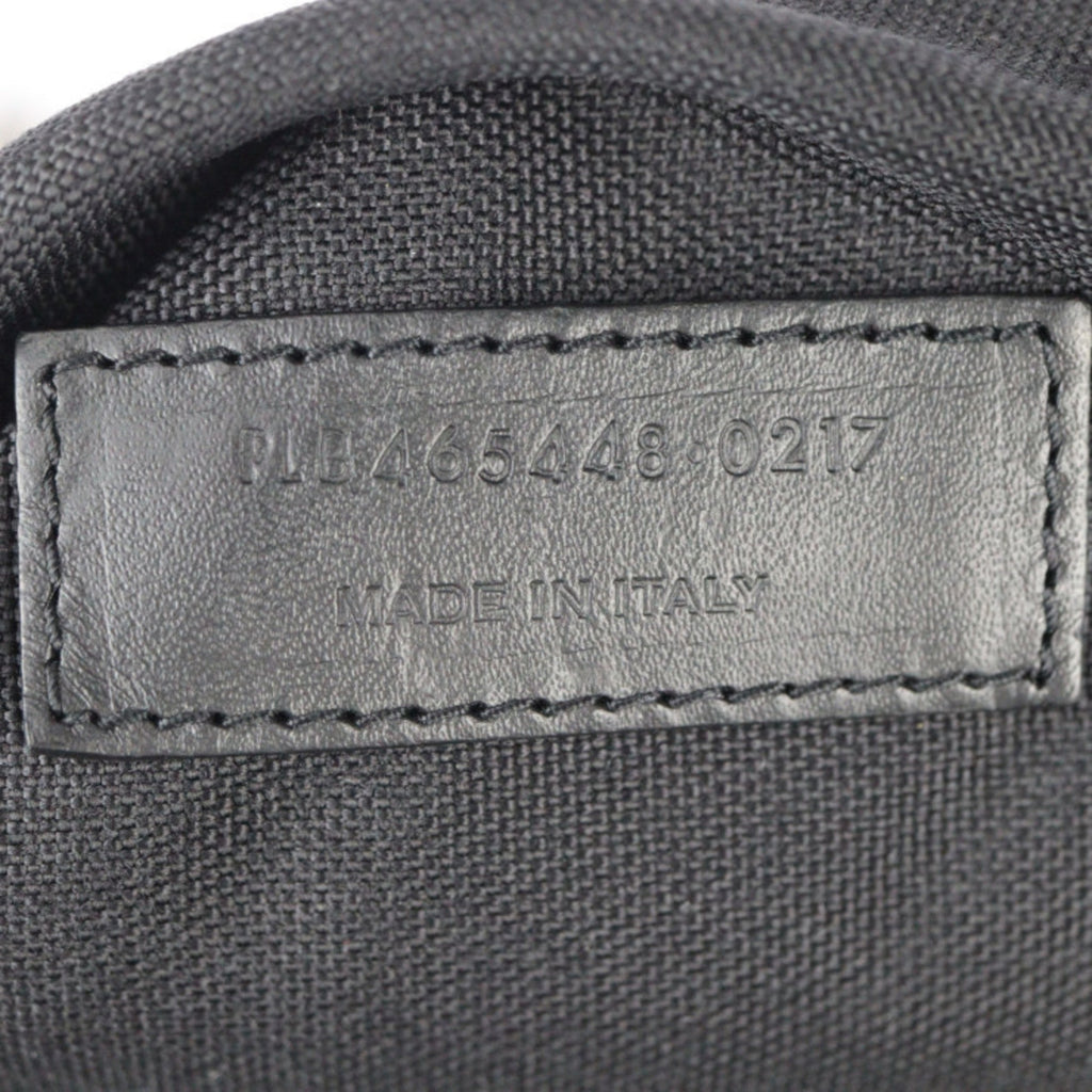 Yves Saint Laurent Black Canvas Leather Backpack Handbag (Pre-Owned)